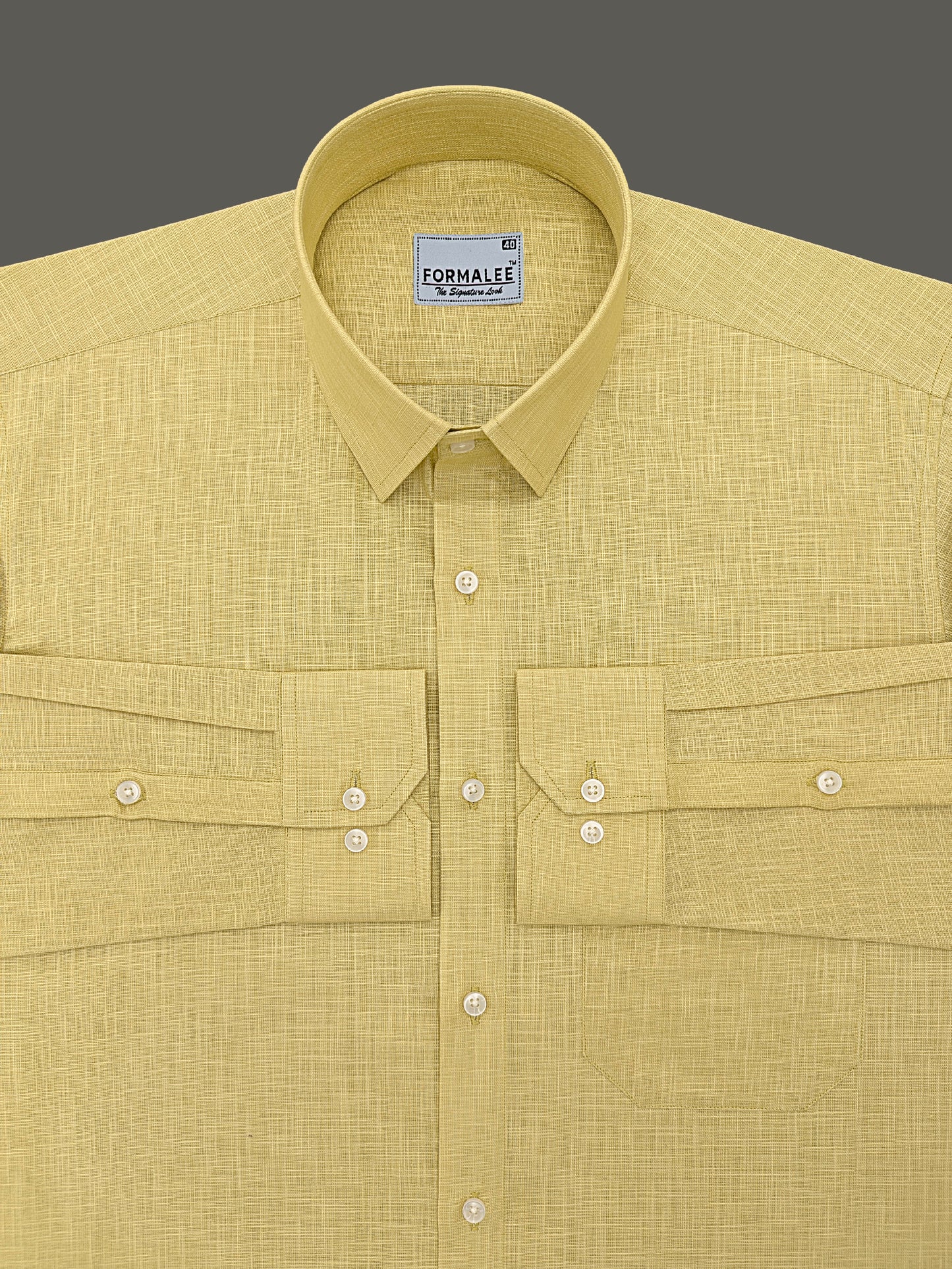 Luxurious French Linen Luxor Gold Formal Shirt