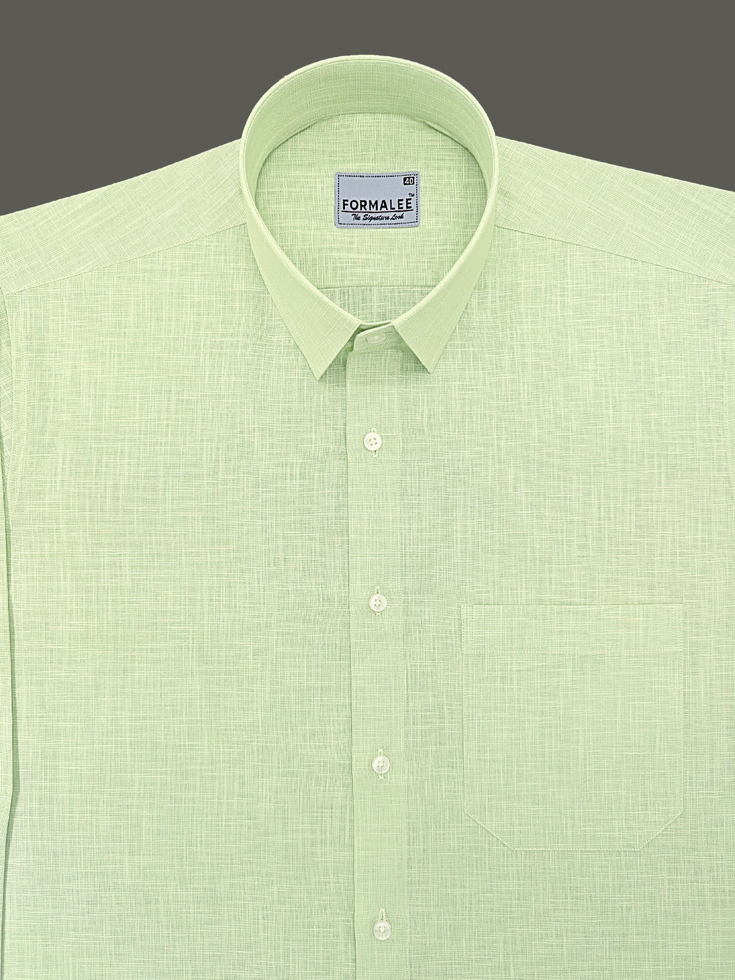 Luxurious French Linen Alpine Mint Formal Shirt