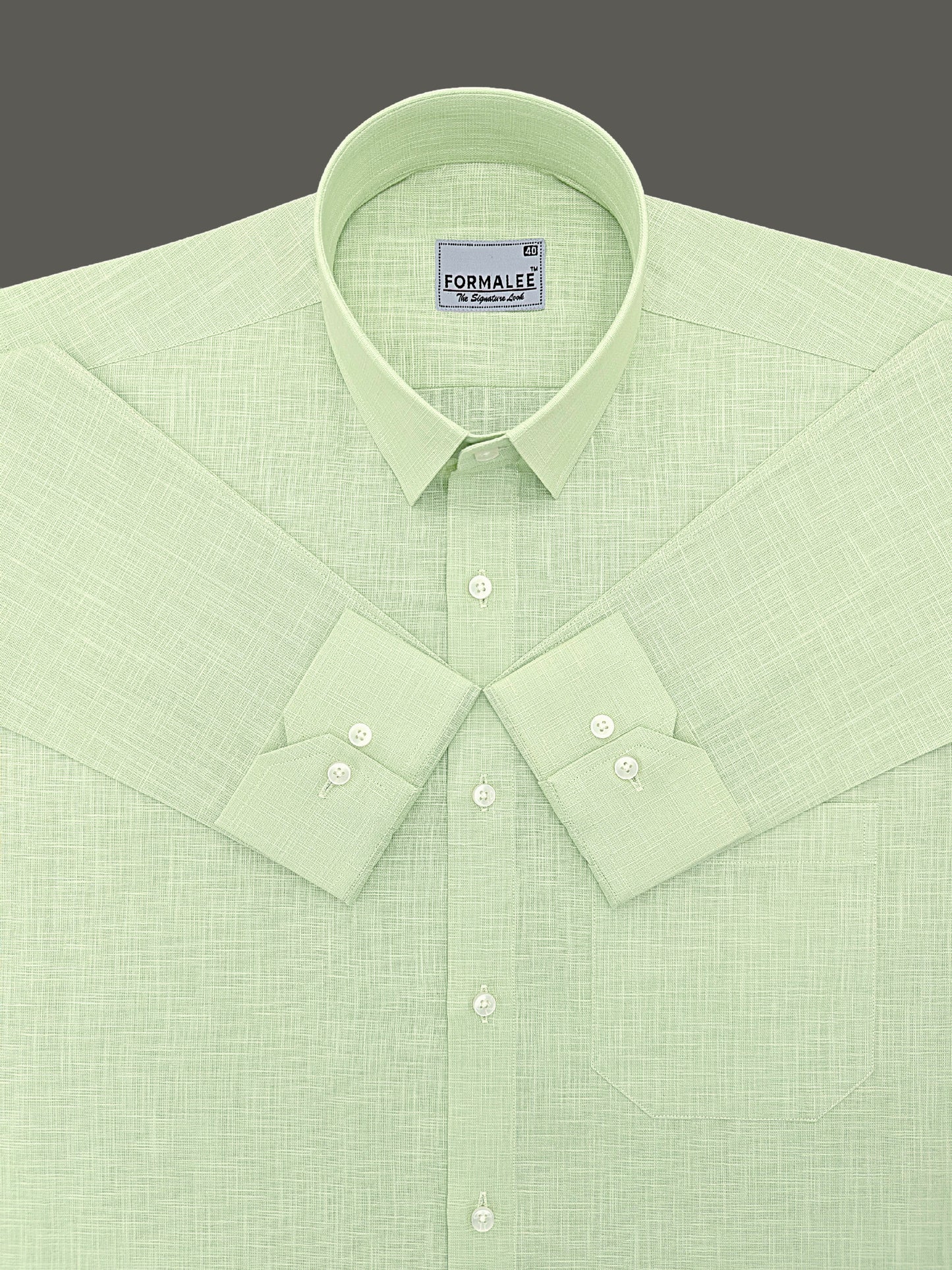 Luxurious French Linen Alpine Mint Formal Shirt