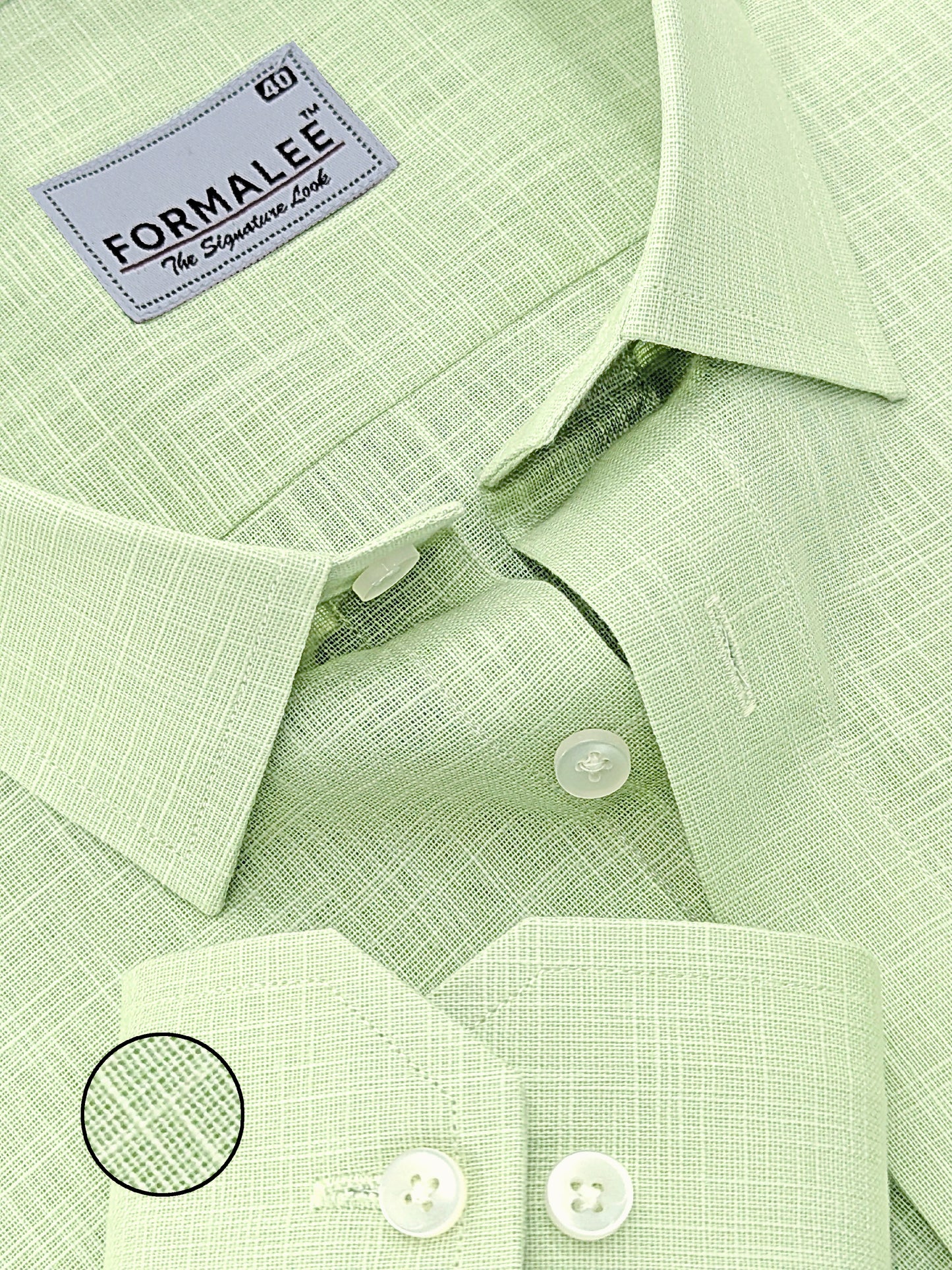 Luxurious French Linen Alpine Mint Formal Shirt
