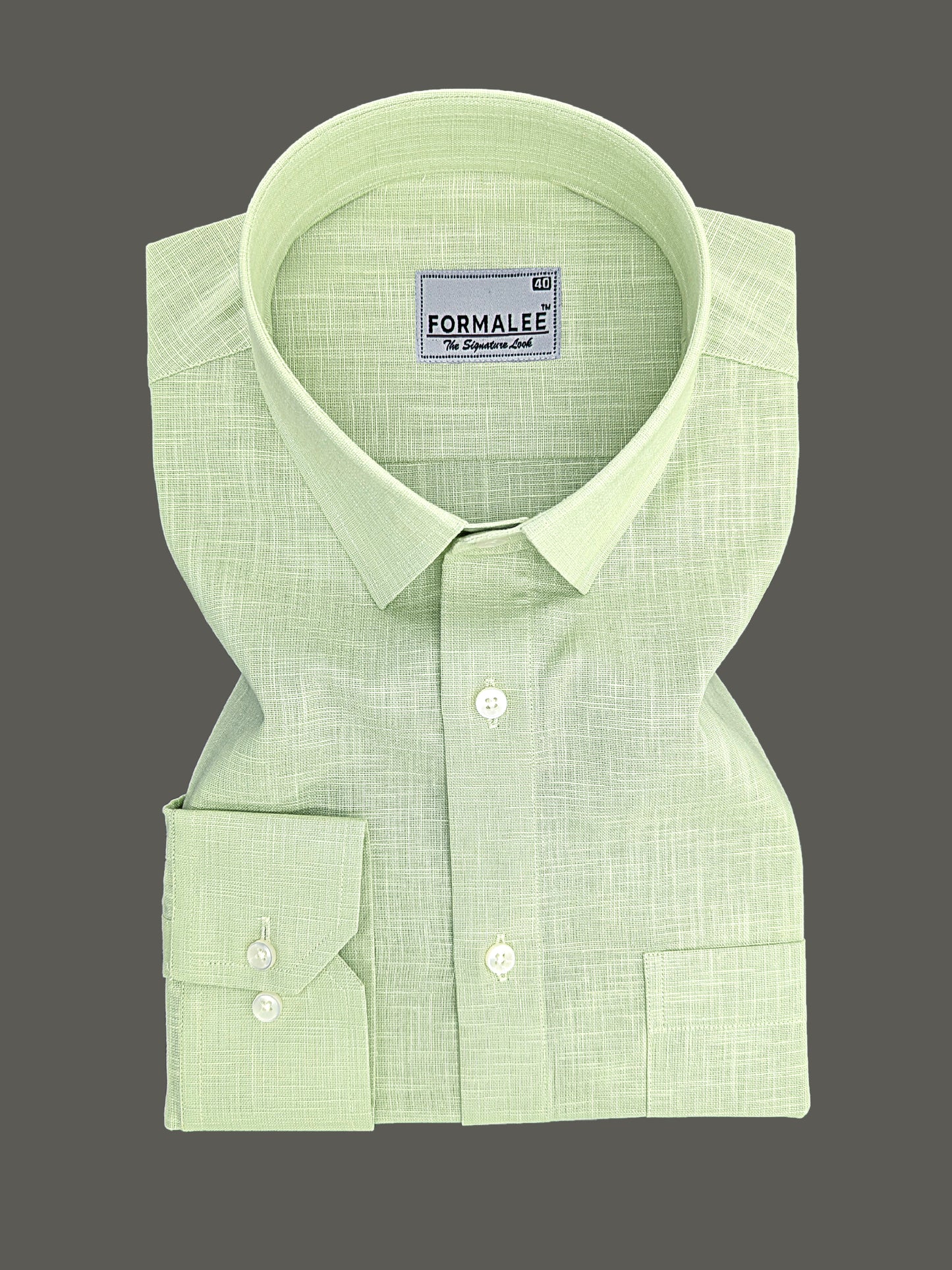Luxurious French Linen Alpine Mint Formal Shirt