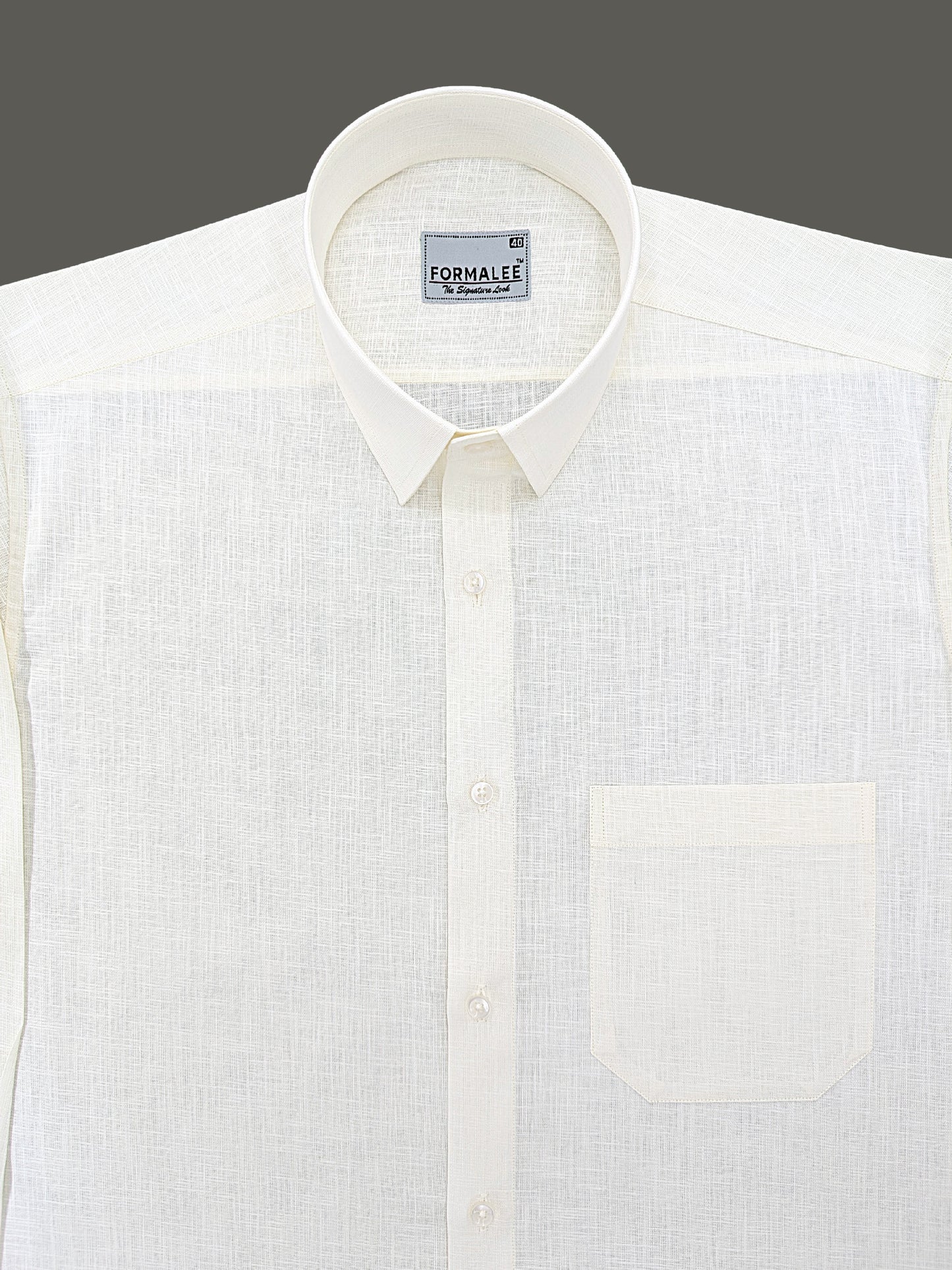 Luxurious French Linen Maison Cream Formal Shirt