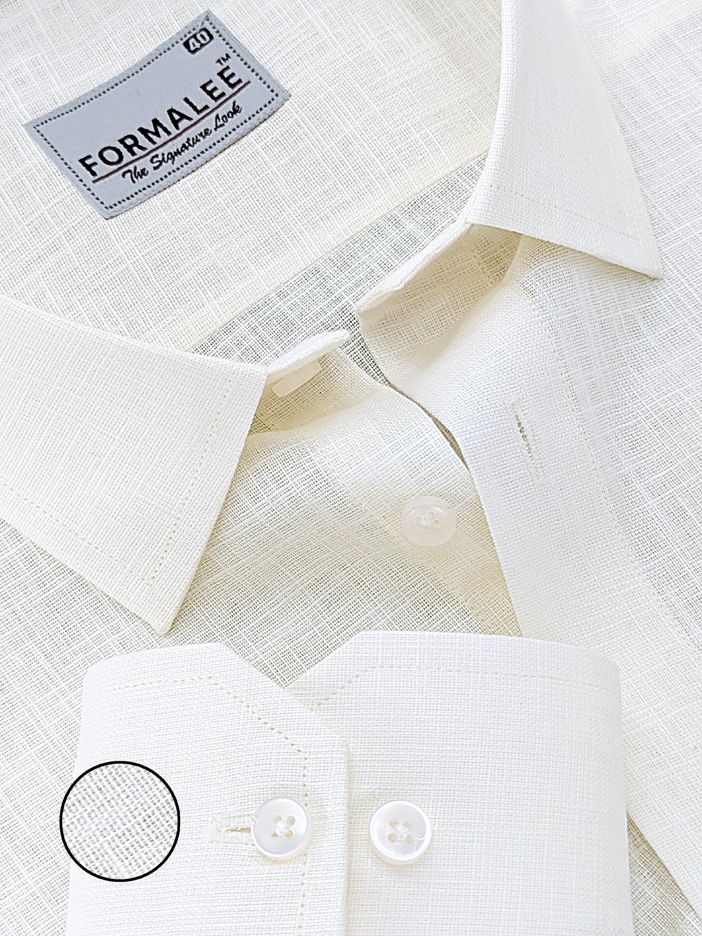 Luxurious French Linen Maison Cream Formal Shirt