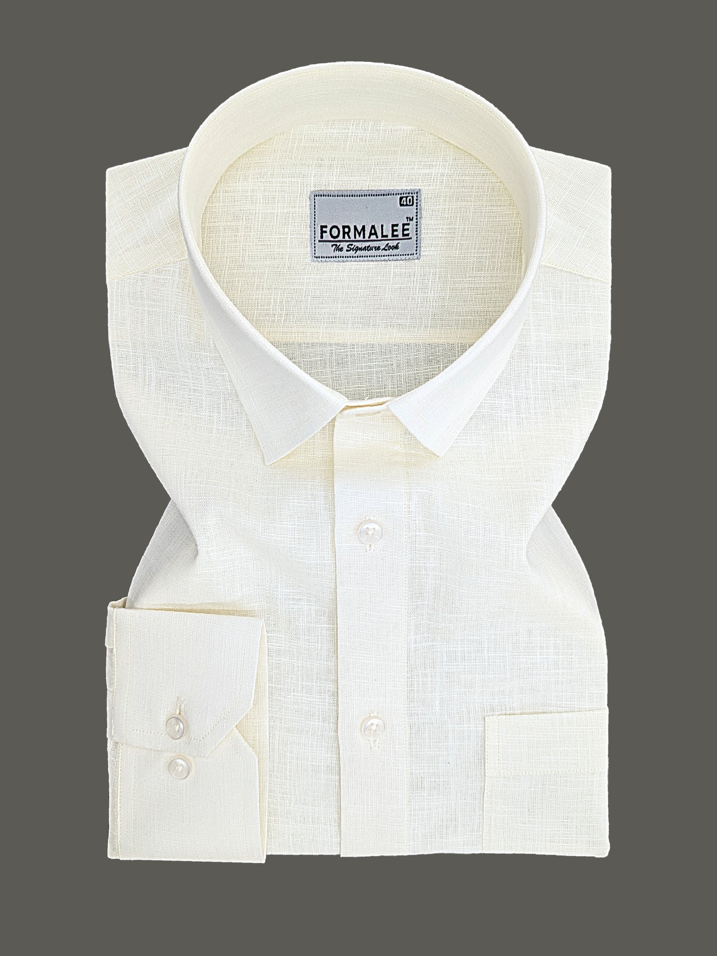 Luxurious French Linen Maison Cream Formal Shirt