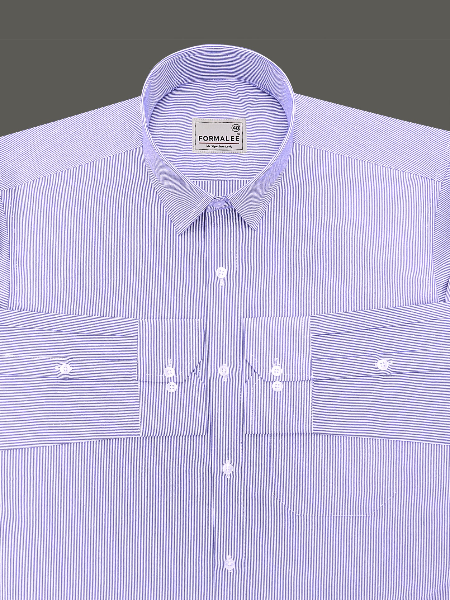 Bespoke Premium Cotton Blue Multi Stripe Formal Shirt