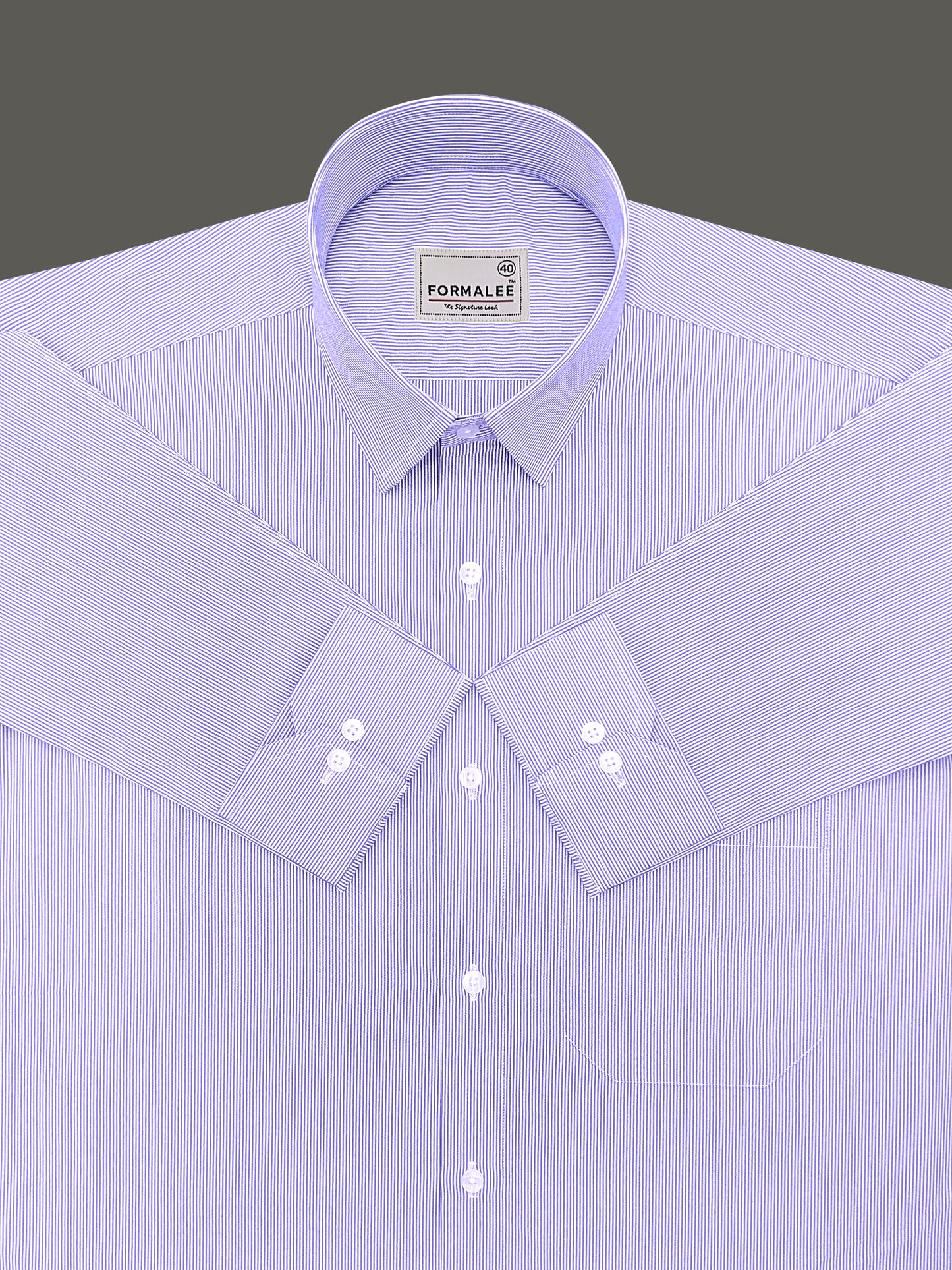 Bespoke Premium Cotton Blue Multi Stripe Formal Shirt