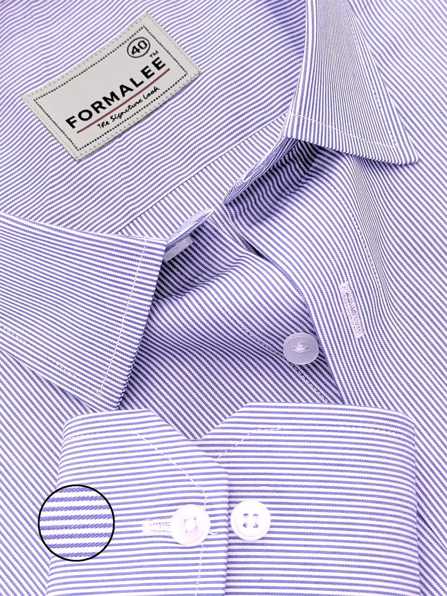Bespoke Premium Cotton Blue Multi Stripe Formal Shirt