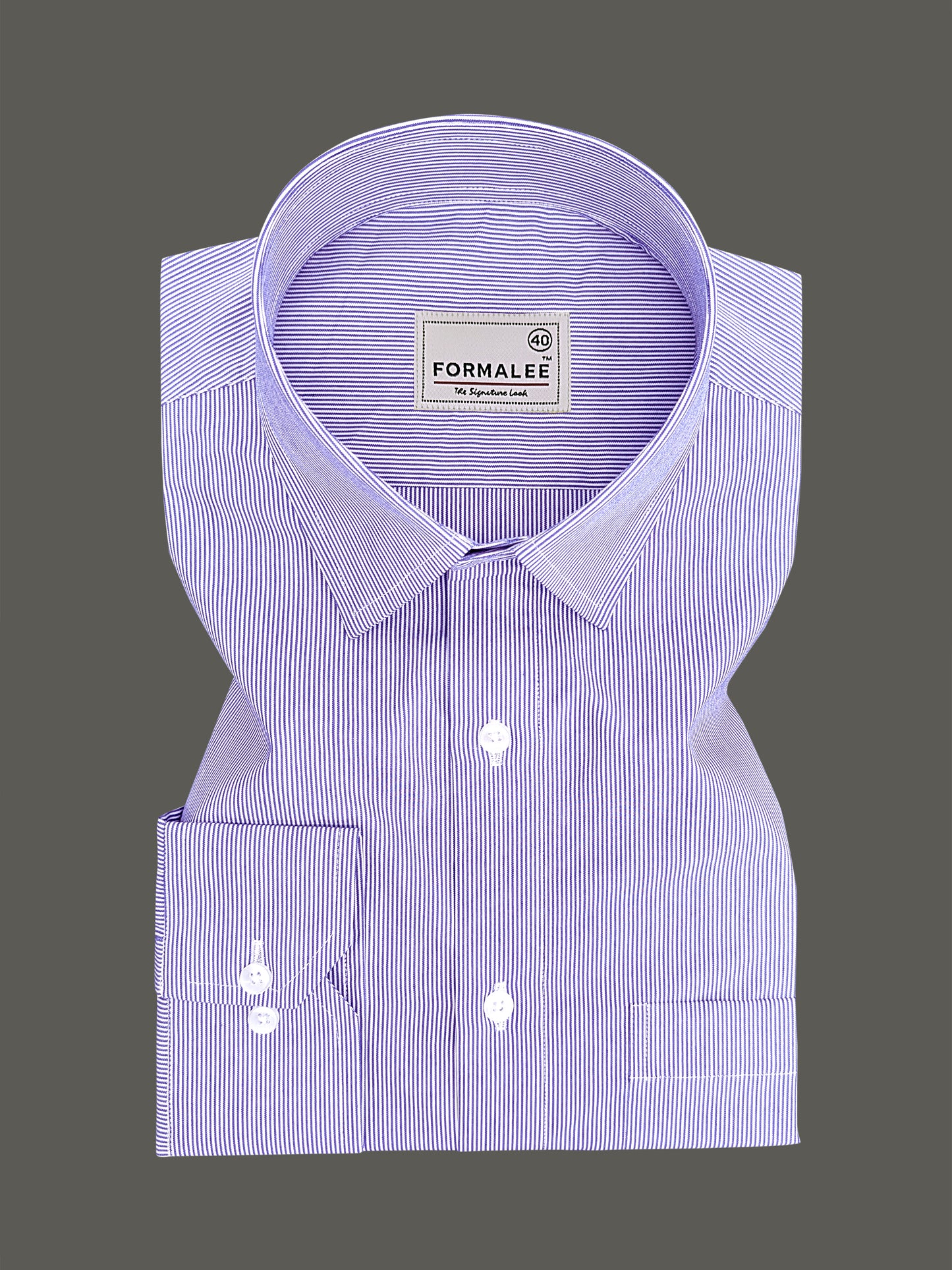 Bespoke Premium Cotton Blue Multi Stripe Formal Shirt