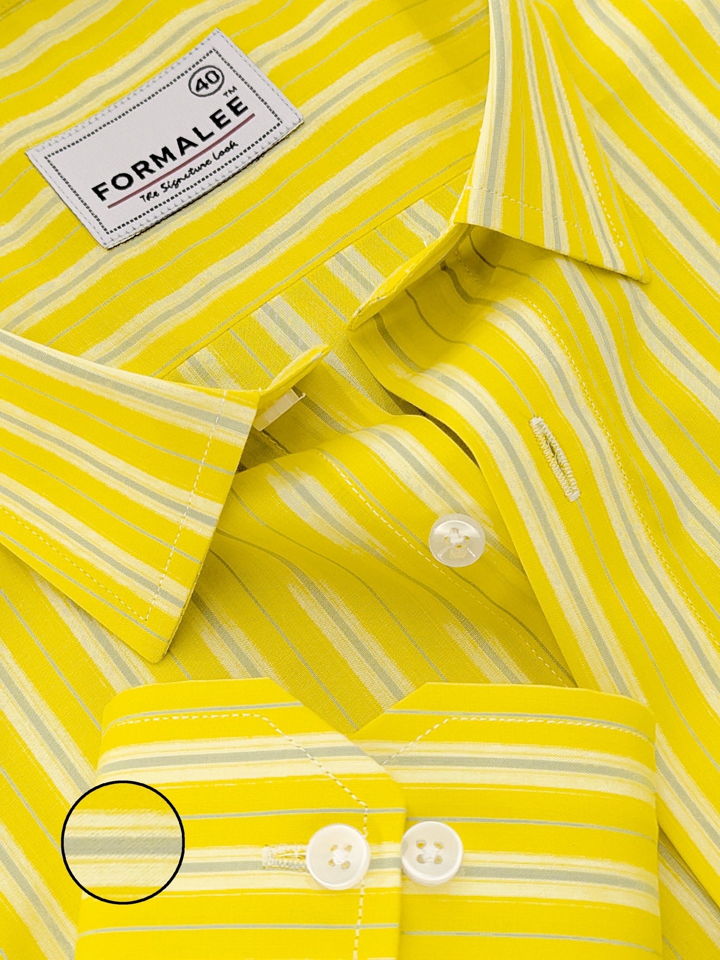Florentia Premium Cotton Grey with Blue Stripe On Yellow Formal Shirt