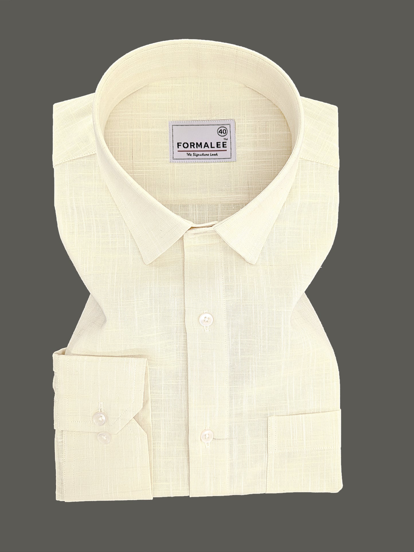 Dynasty Luxurious French Linen Creamy Yellow Formal Shirt