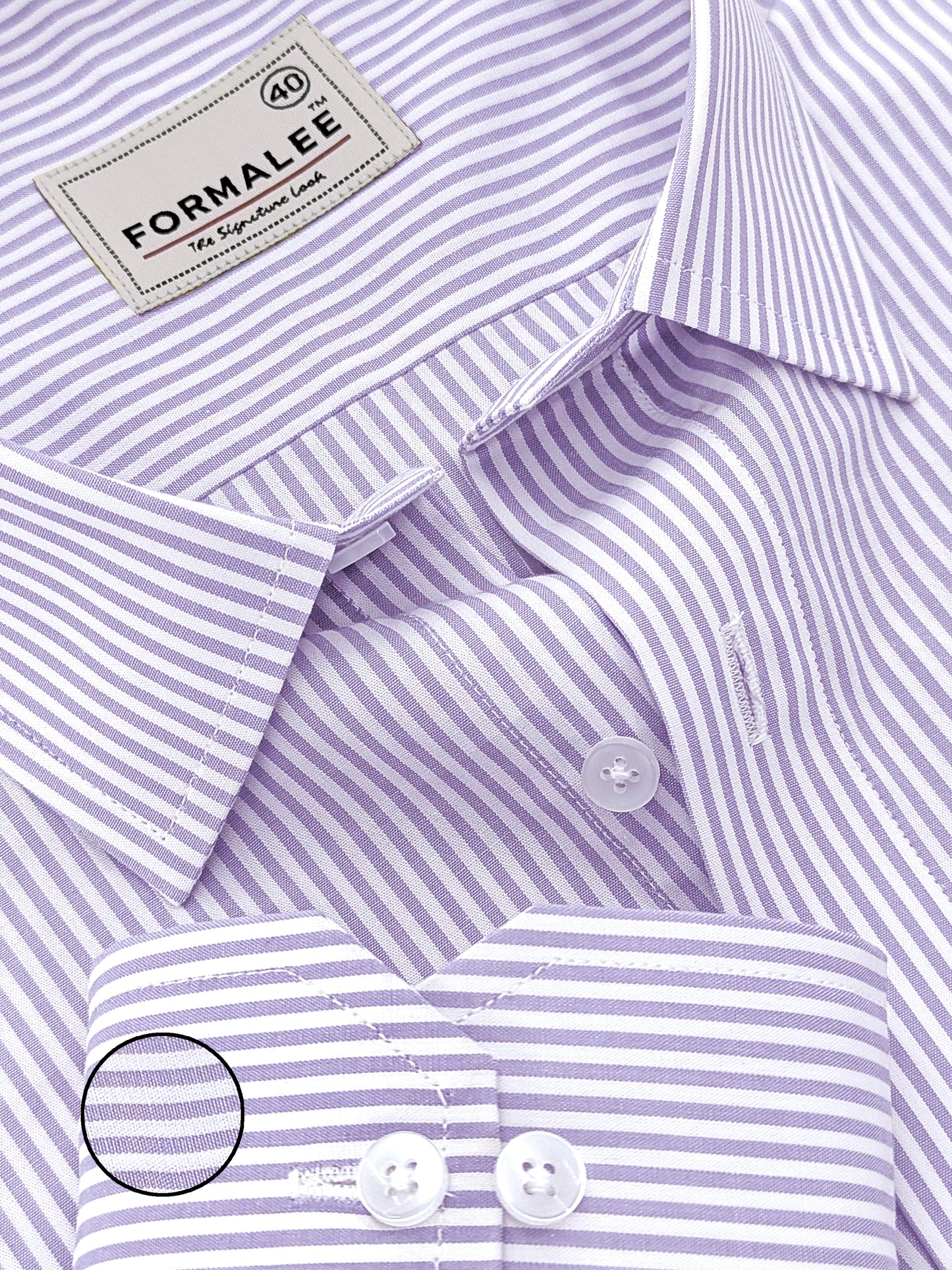 Bespoke Premium Cotton Pastel Purple Stripe Formal Shirt