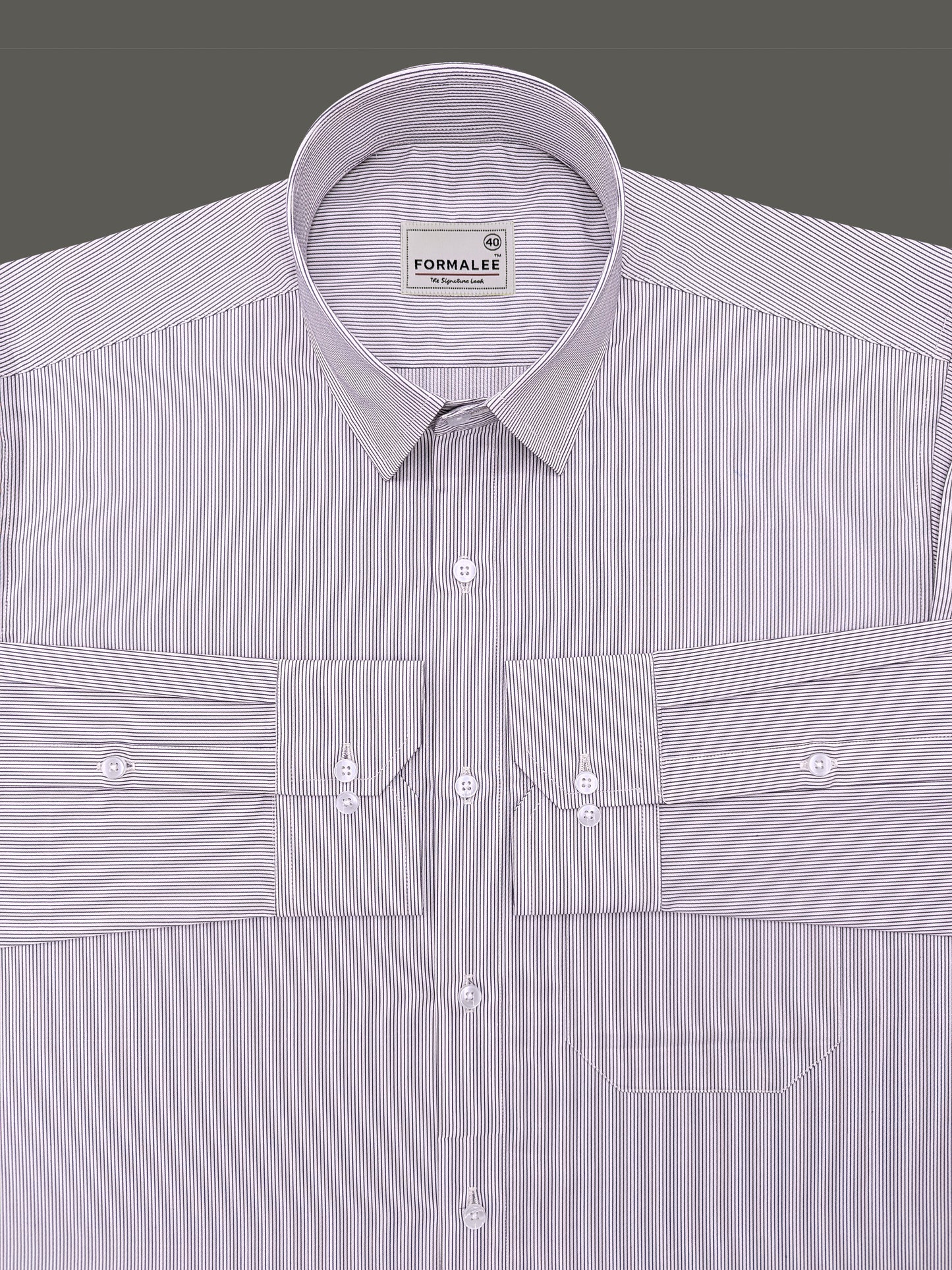 Bespoke Premium Cotton Black Multi Stripe Formal Shirt