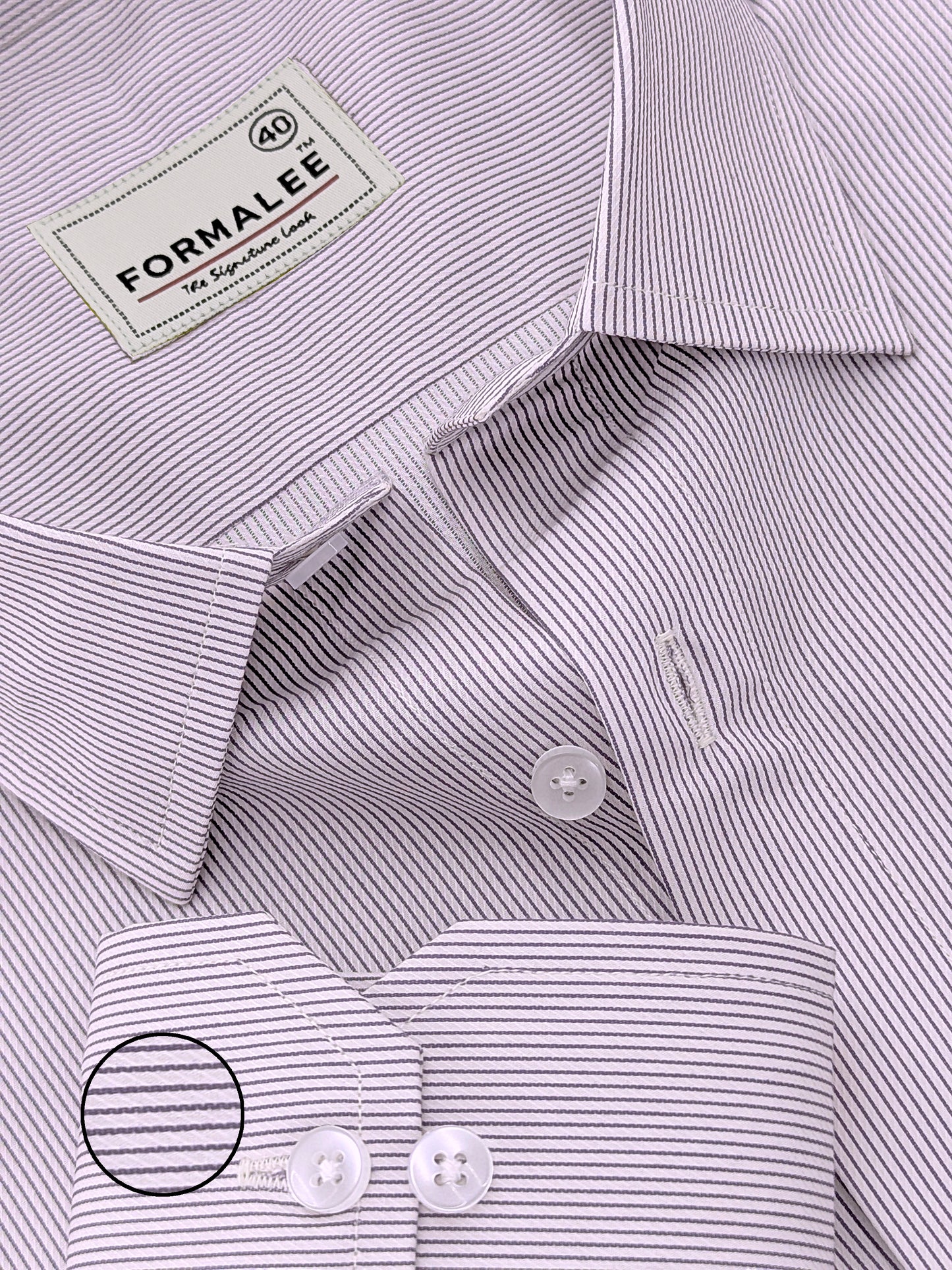 Bespoke Premium Cotton Black Multi Stripe Formal Shirt