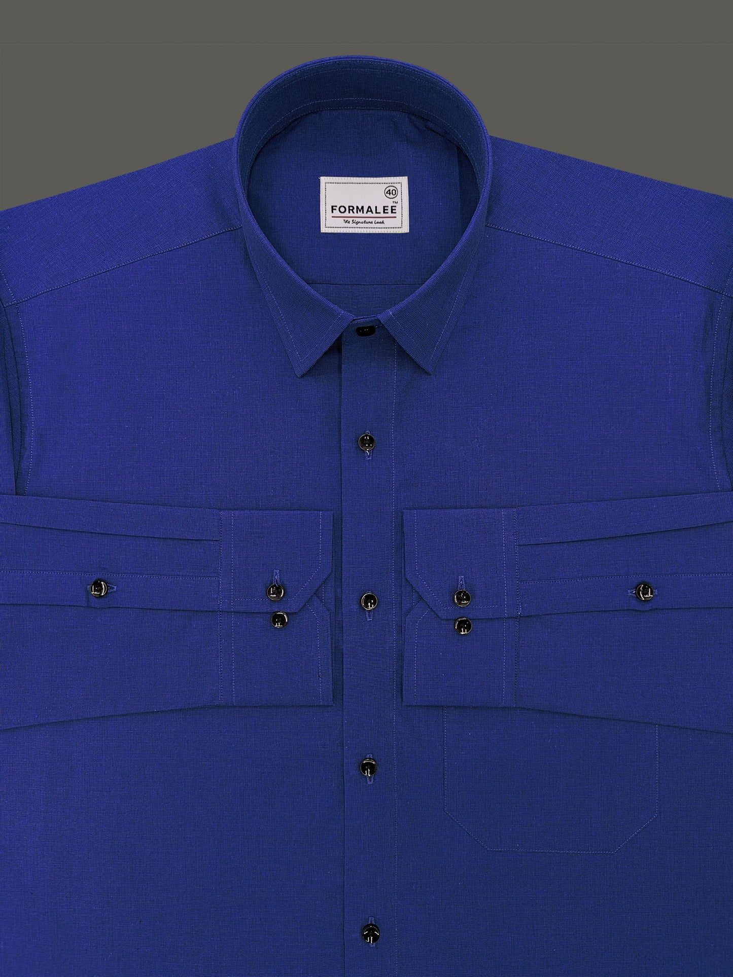 Kashmiri Blue Premium Cotton Formal Shirt