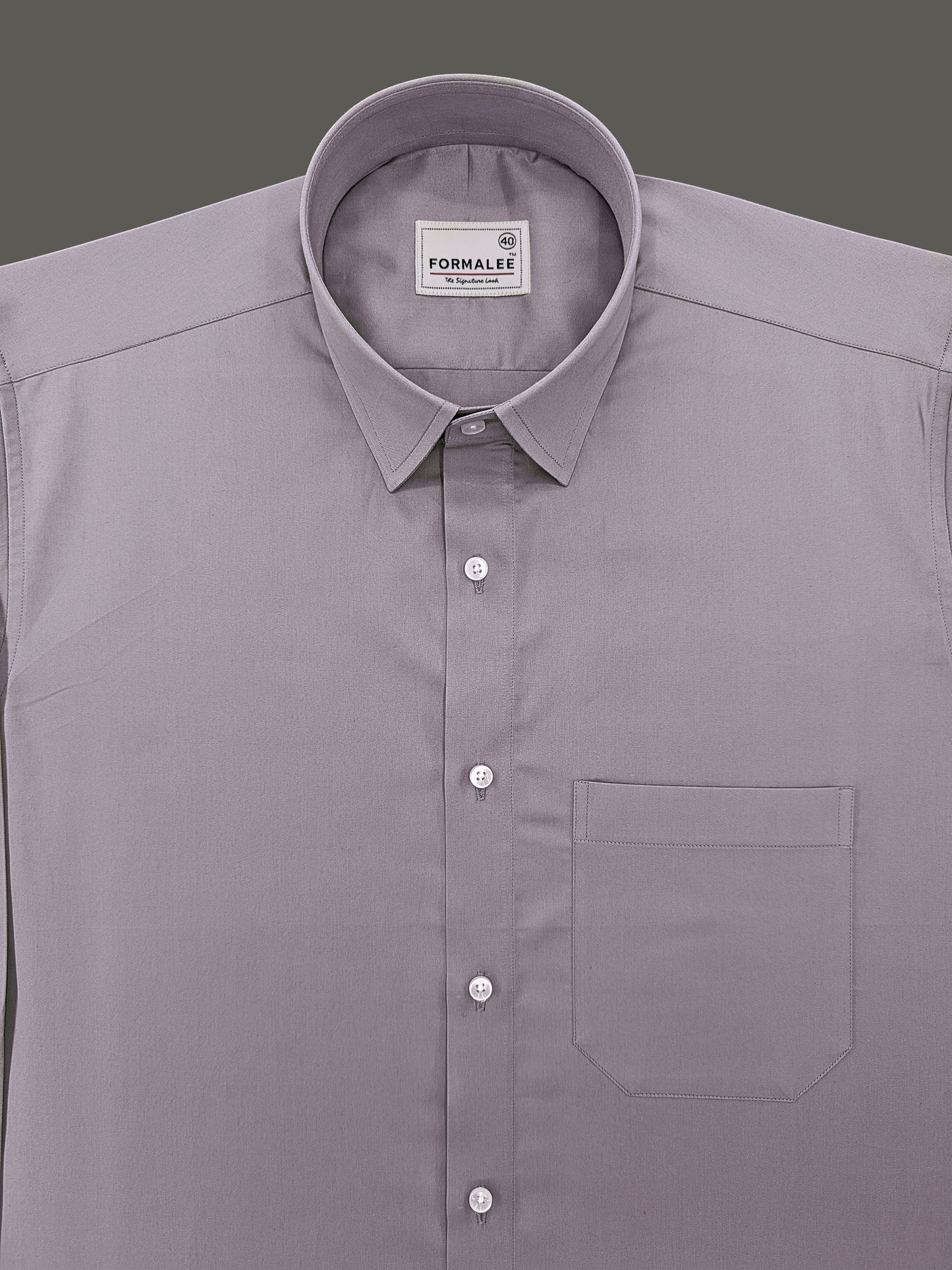 Premium Natural Grey Cotton Formal Shirt For Men