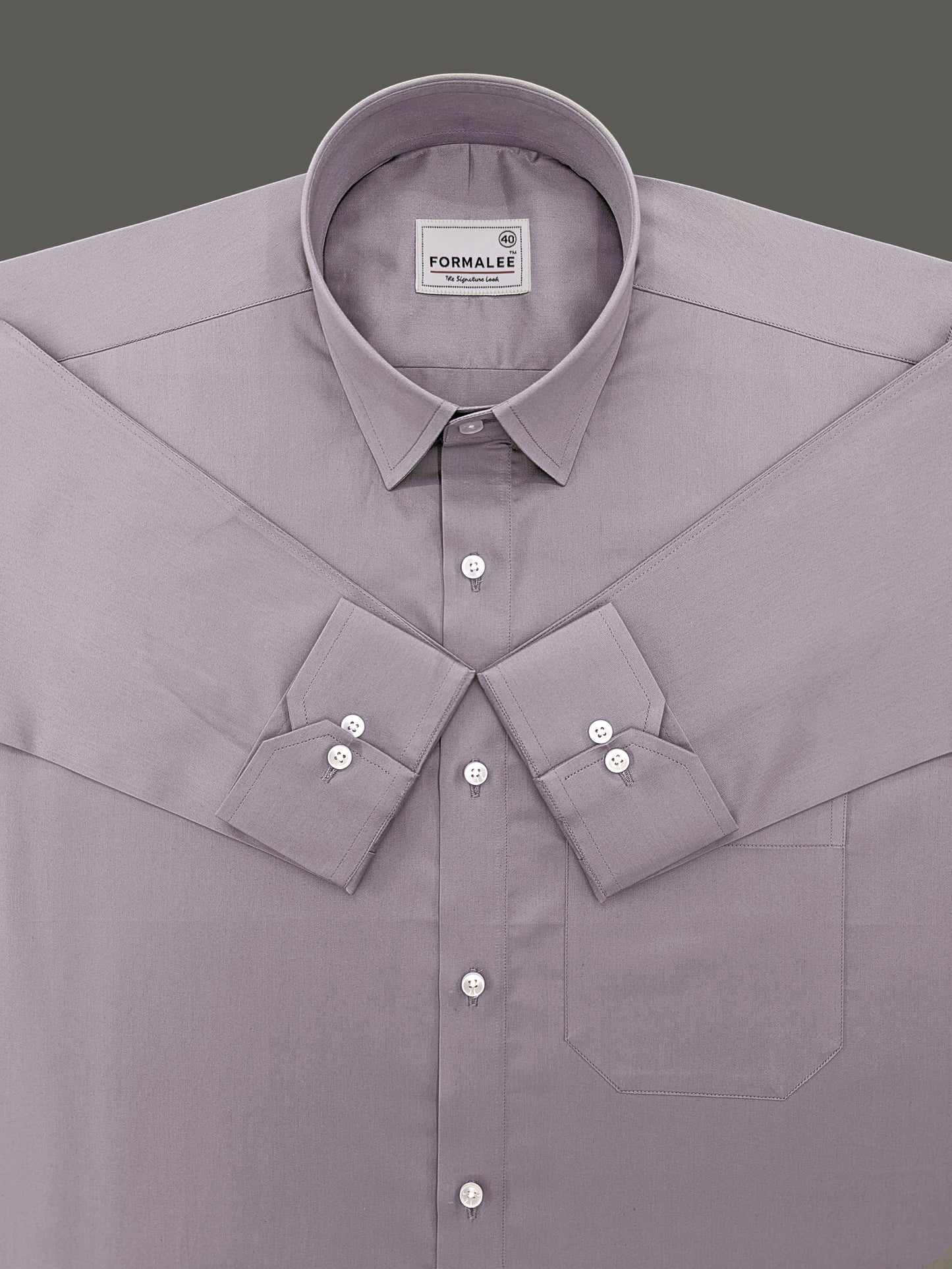 Premium Natural Grey Cotton Formal Shirt For Men