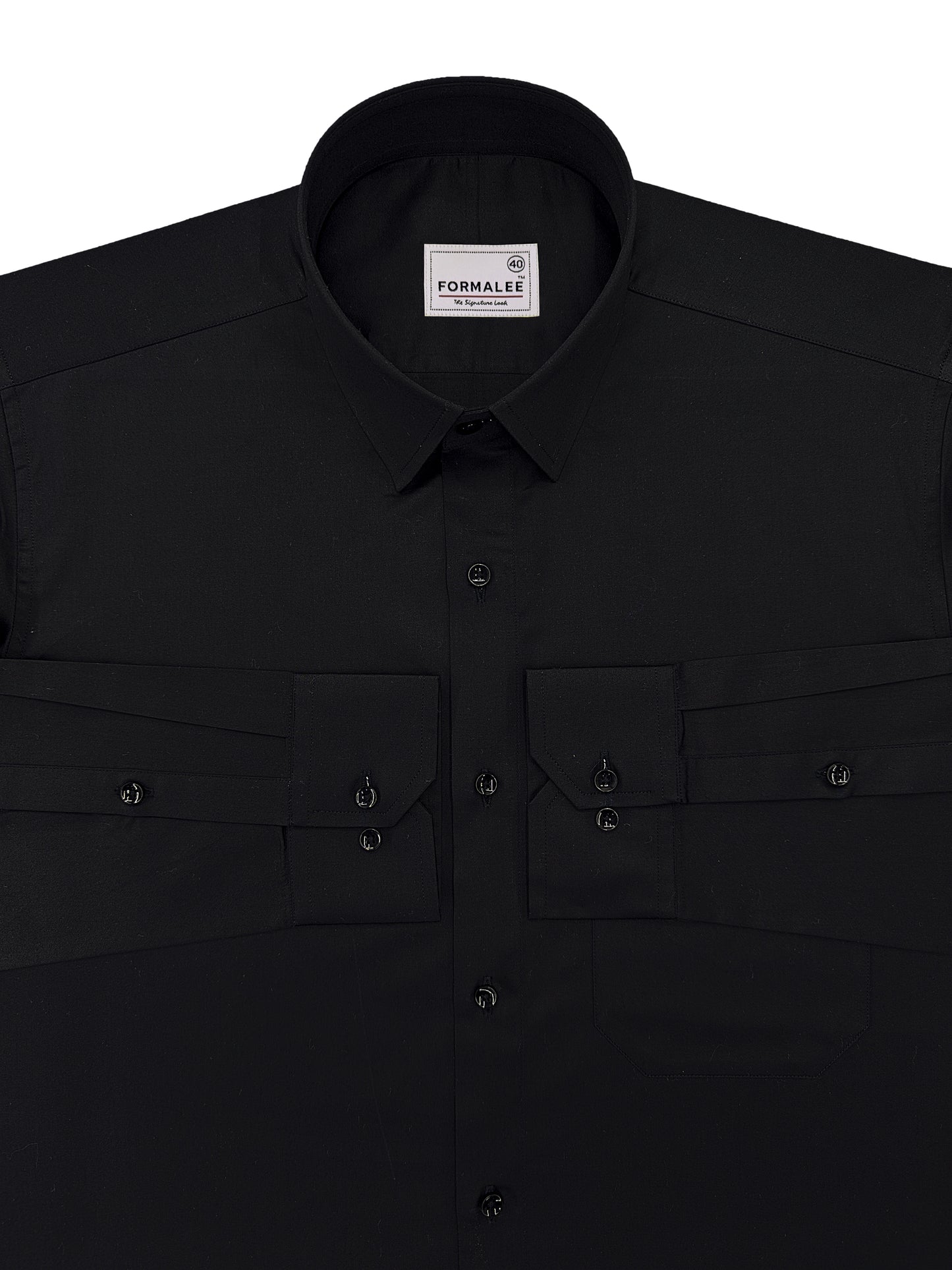 Luxurious Licorice Black Premium Cotton Formal Shirt