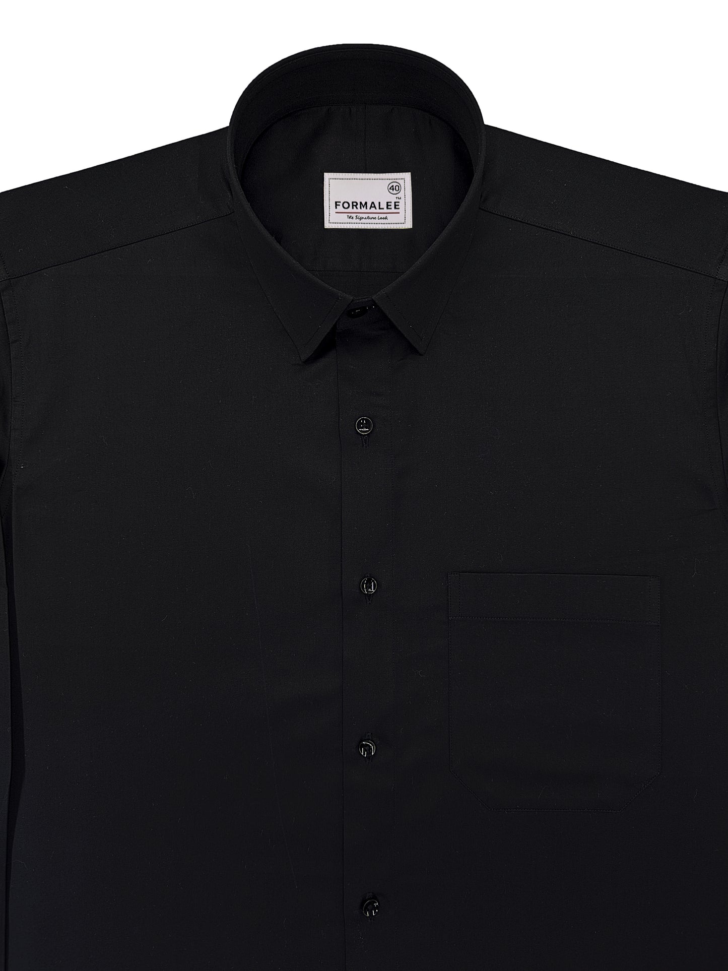 Luxurious Licorice Black Premium Cotton Formal Shirt