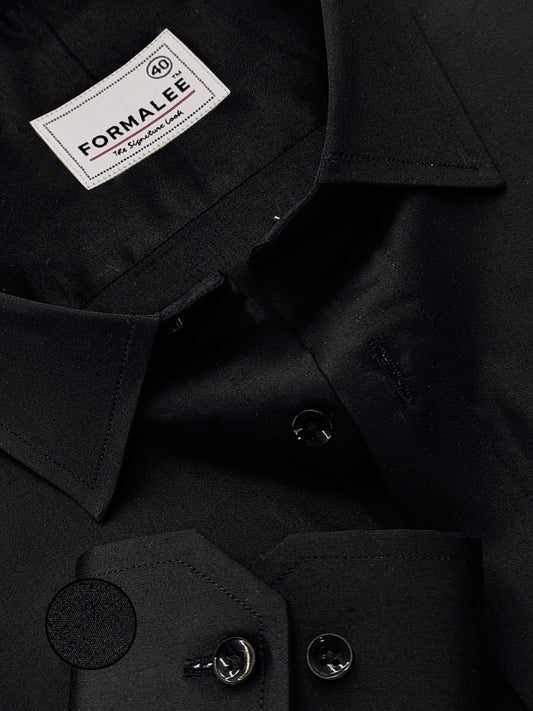 Luxurious Licorice Black Premium Cotton Formal Shirt
