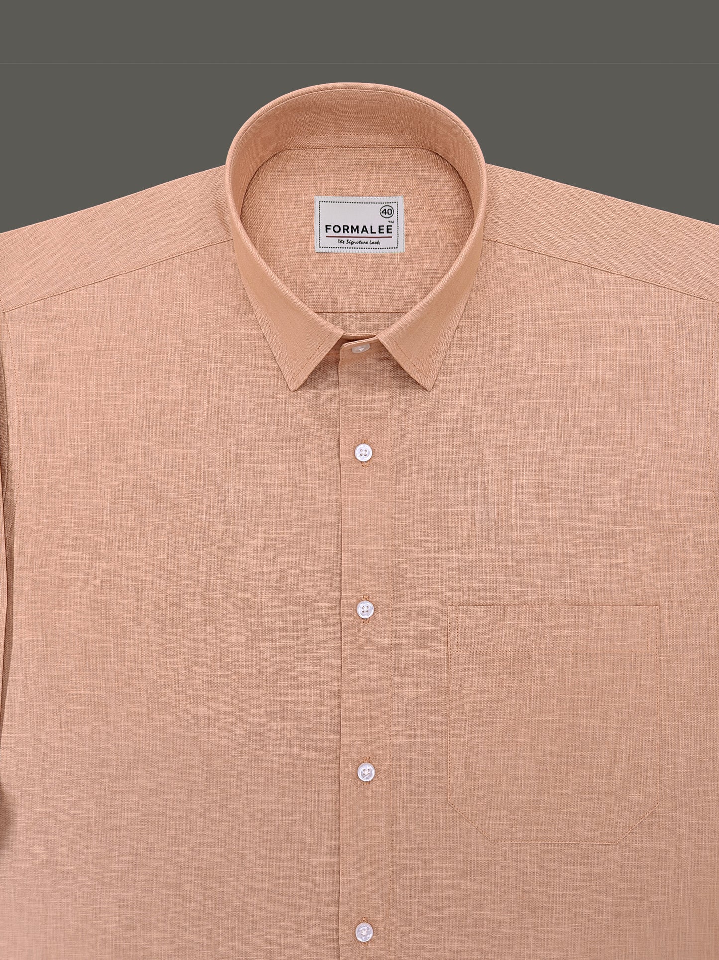 Majestique Premium Camel Brown Linen Cotton Formal Shirt