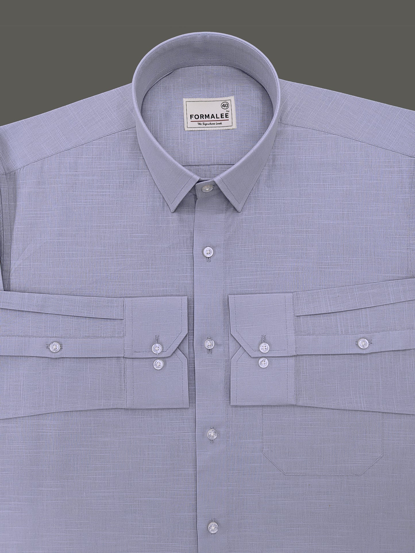 Monarch Twilight-Blue Premium Linen Cotton Shirt