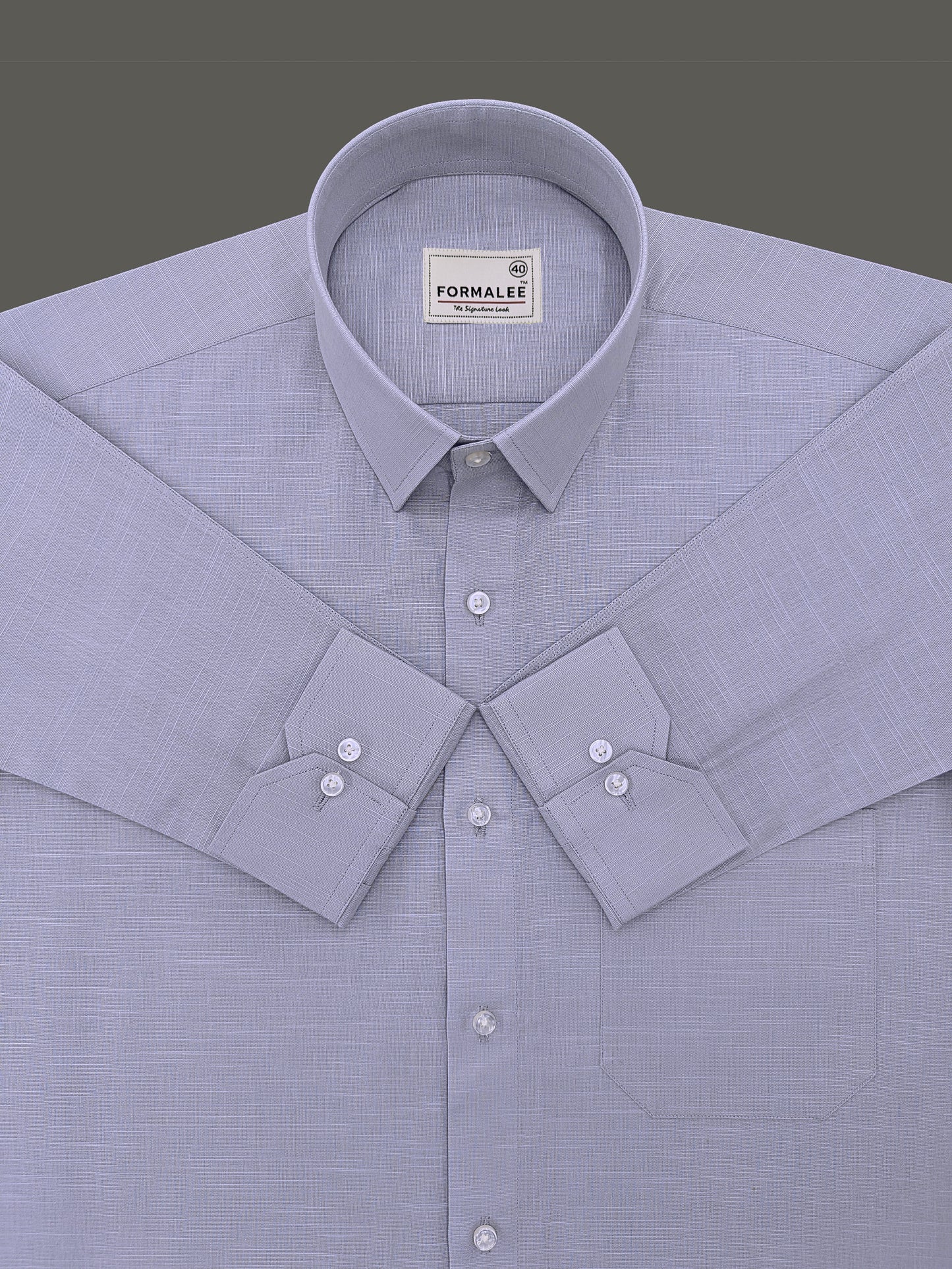 Monarch Twilight-Blue Premium Linen Cotton Shirt