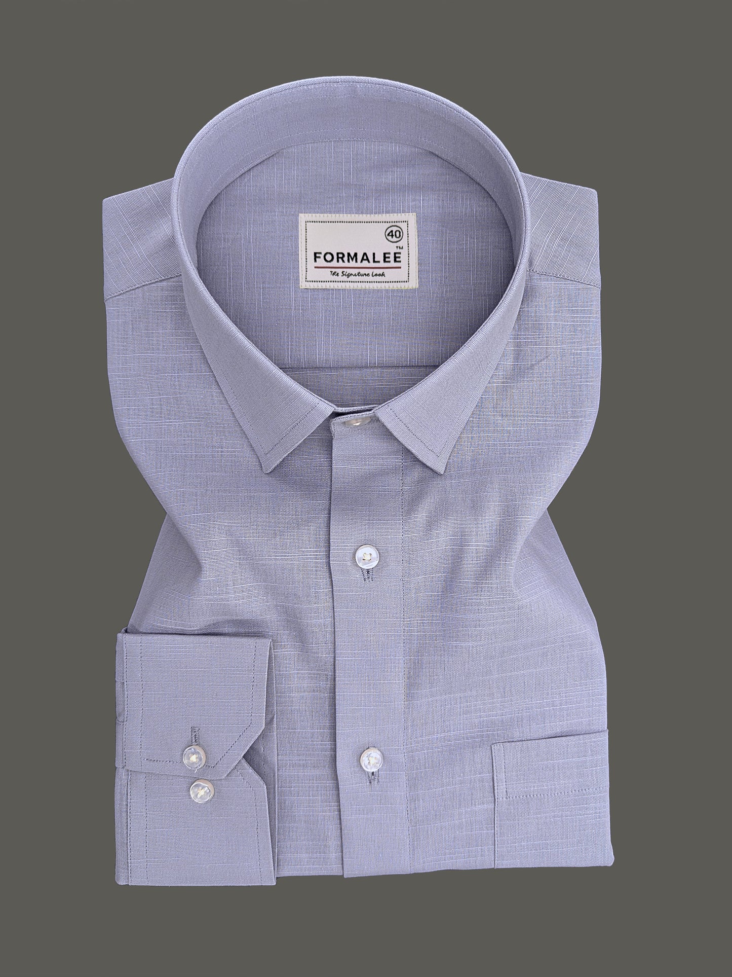 Monarch Twilight-Blue Premium Linen Cotton Shirt