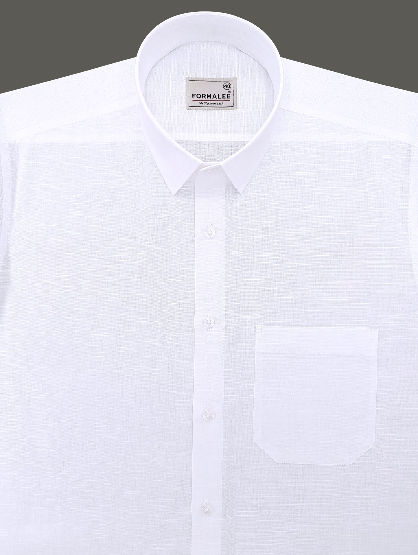 Luxurious Pure White Linen Cotton Formal Shirt