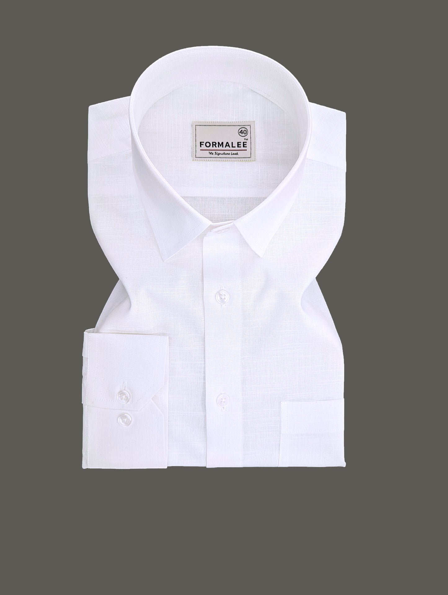 Luxurious Pure White Linen Cotton Formal Shirt