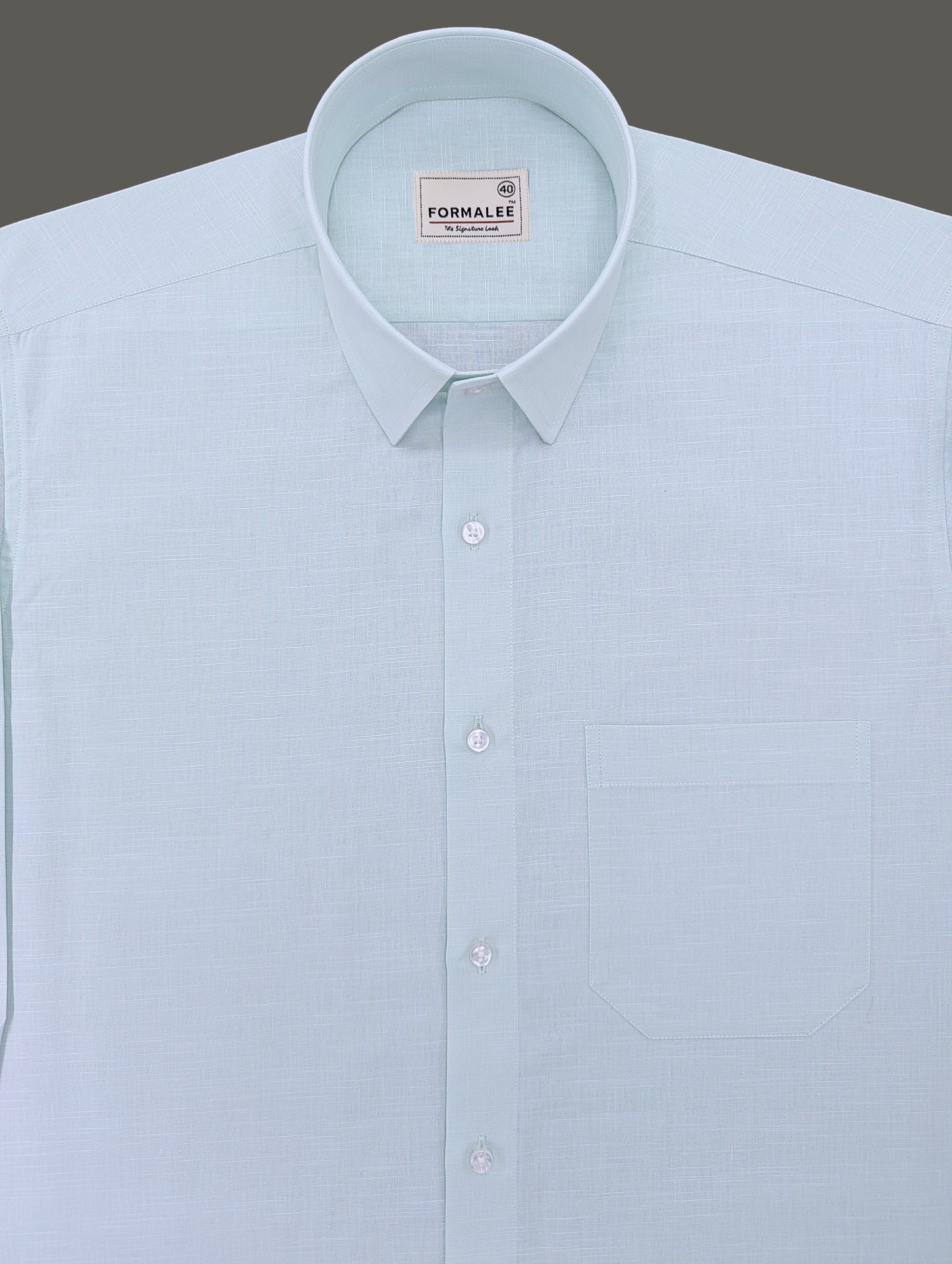 Majestique Premium Arctic Blue Linen Cotton Formal Shirt