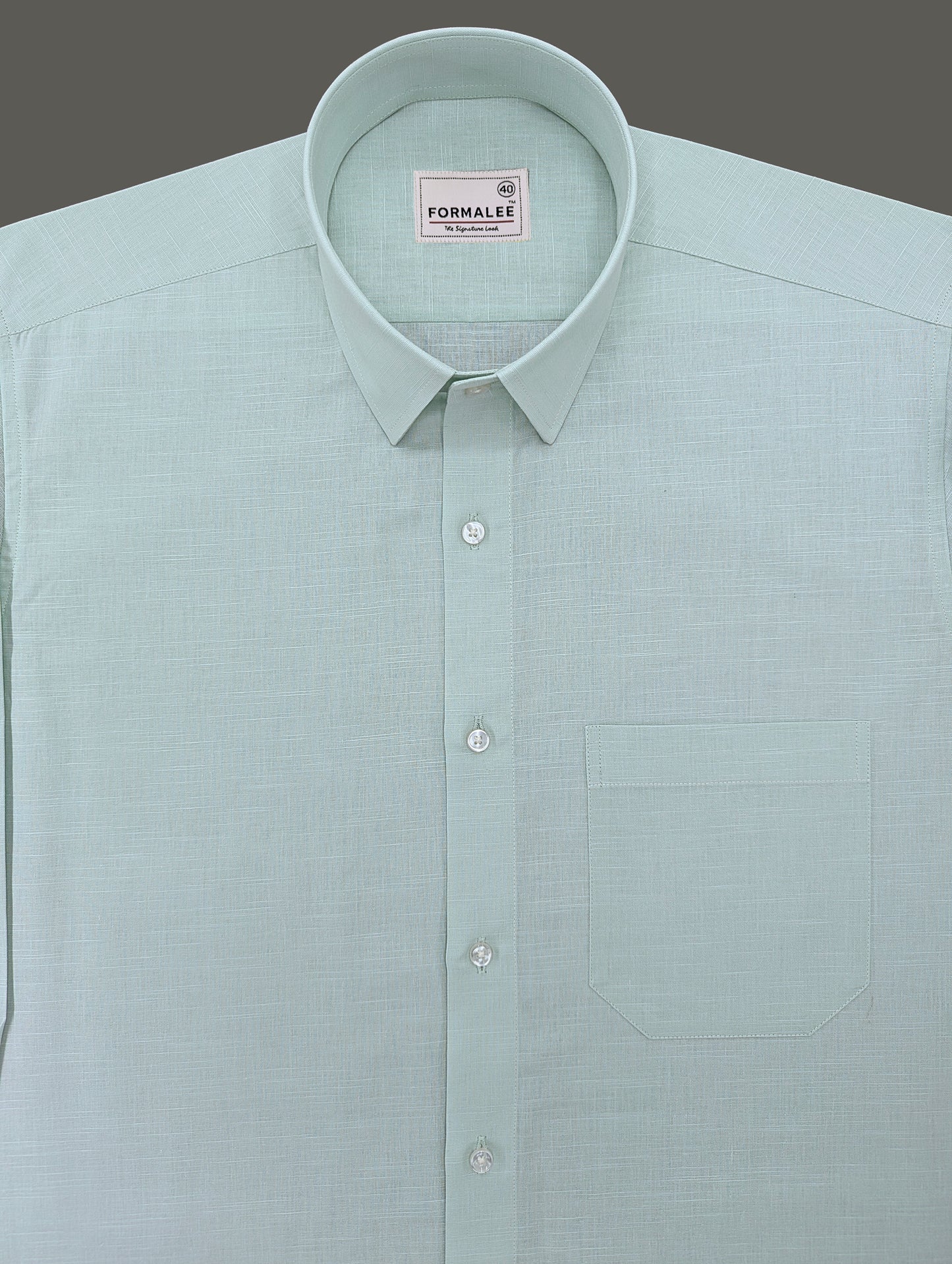 Majestique Premium Arctic Blue Linen Cotton Formal Shirt