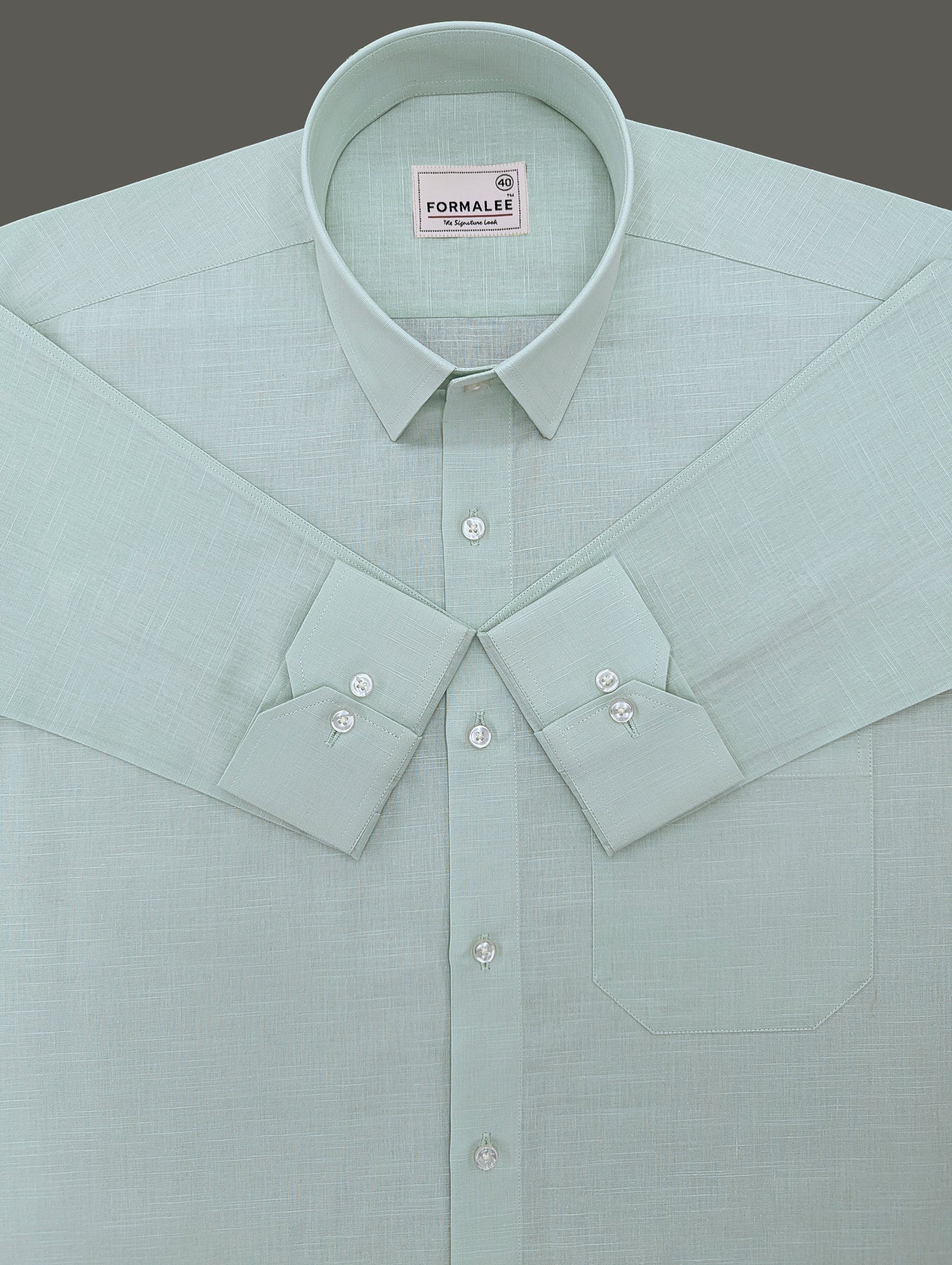 Majestique Premium Arctic Blue Linen Cotton Formal Shirt