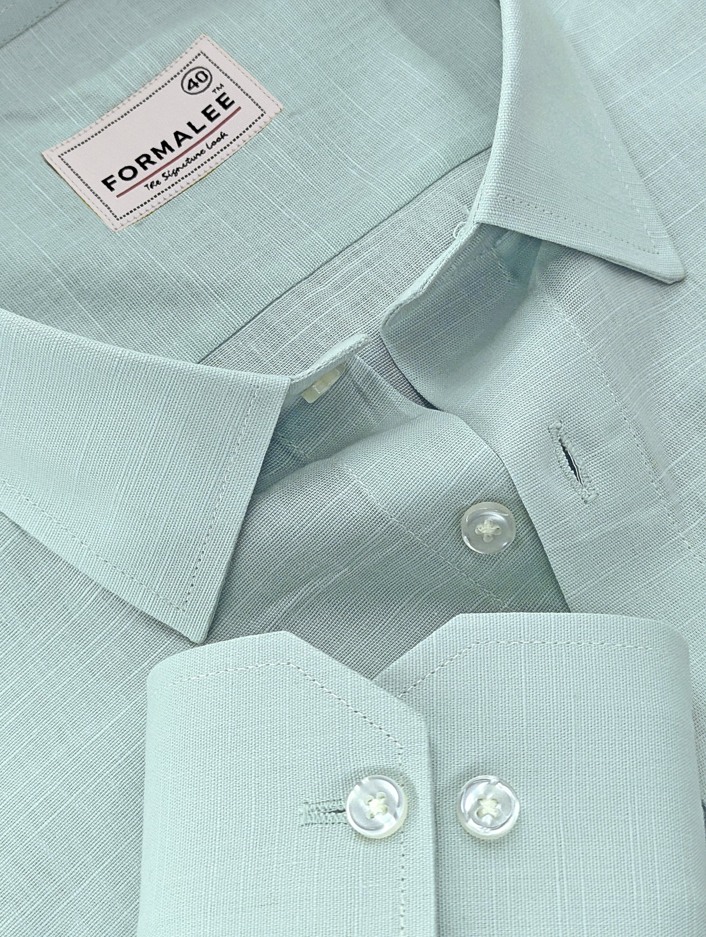 Majestique Premium Arctic Blue Linen Cotton Formal Shirt