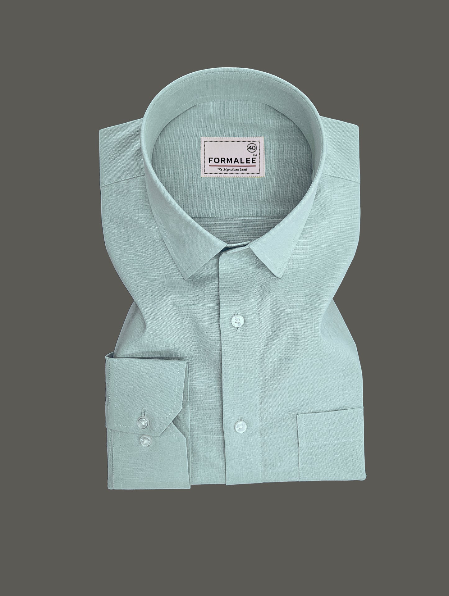 Majestique Premium Arctic Blue Linen Cotton Formal Shirt