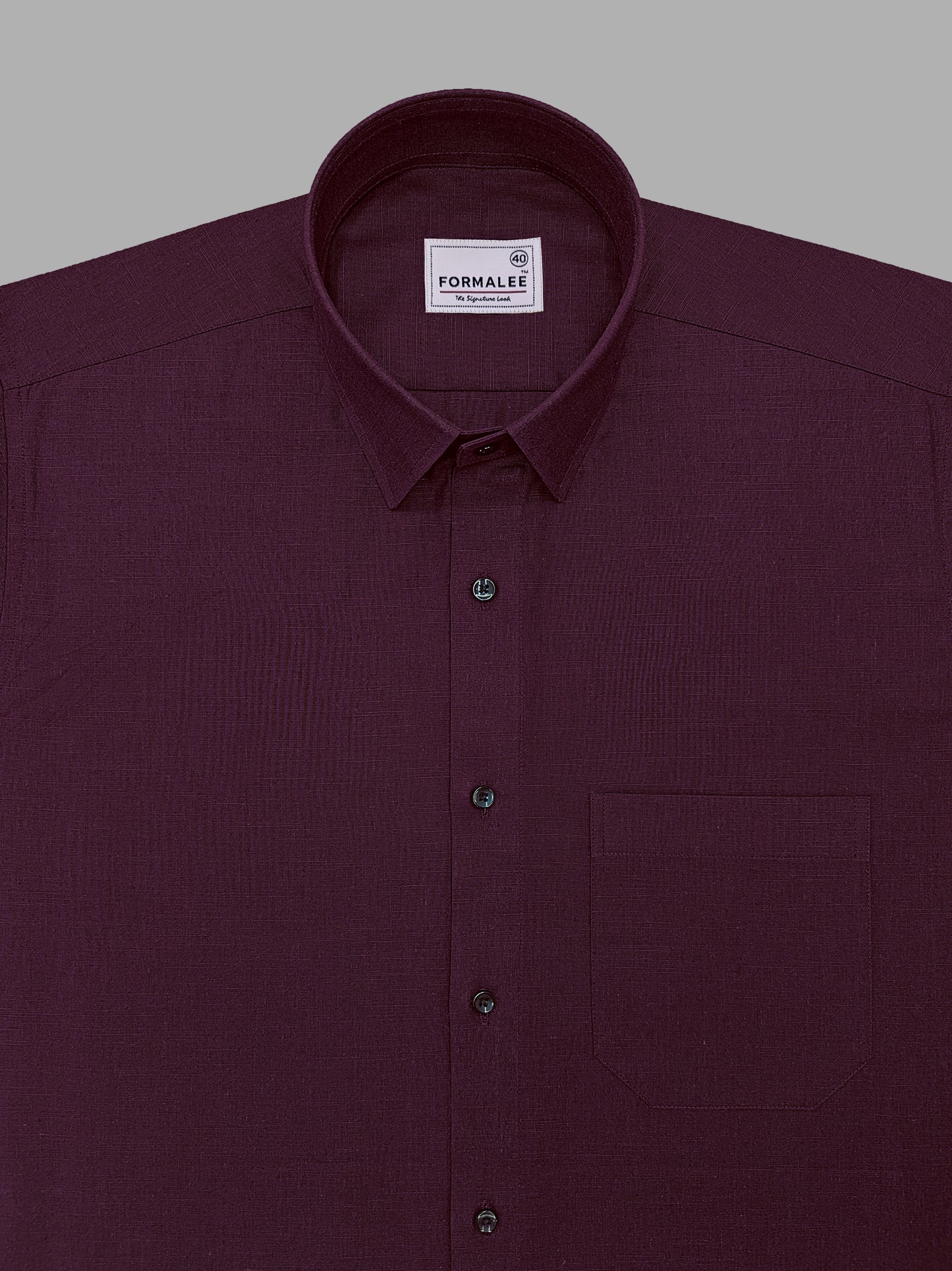 Celestique Premium Linen Cotton Deep Wine Formal Shirt