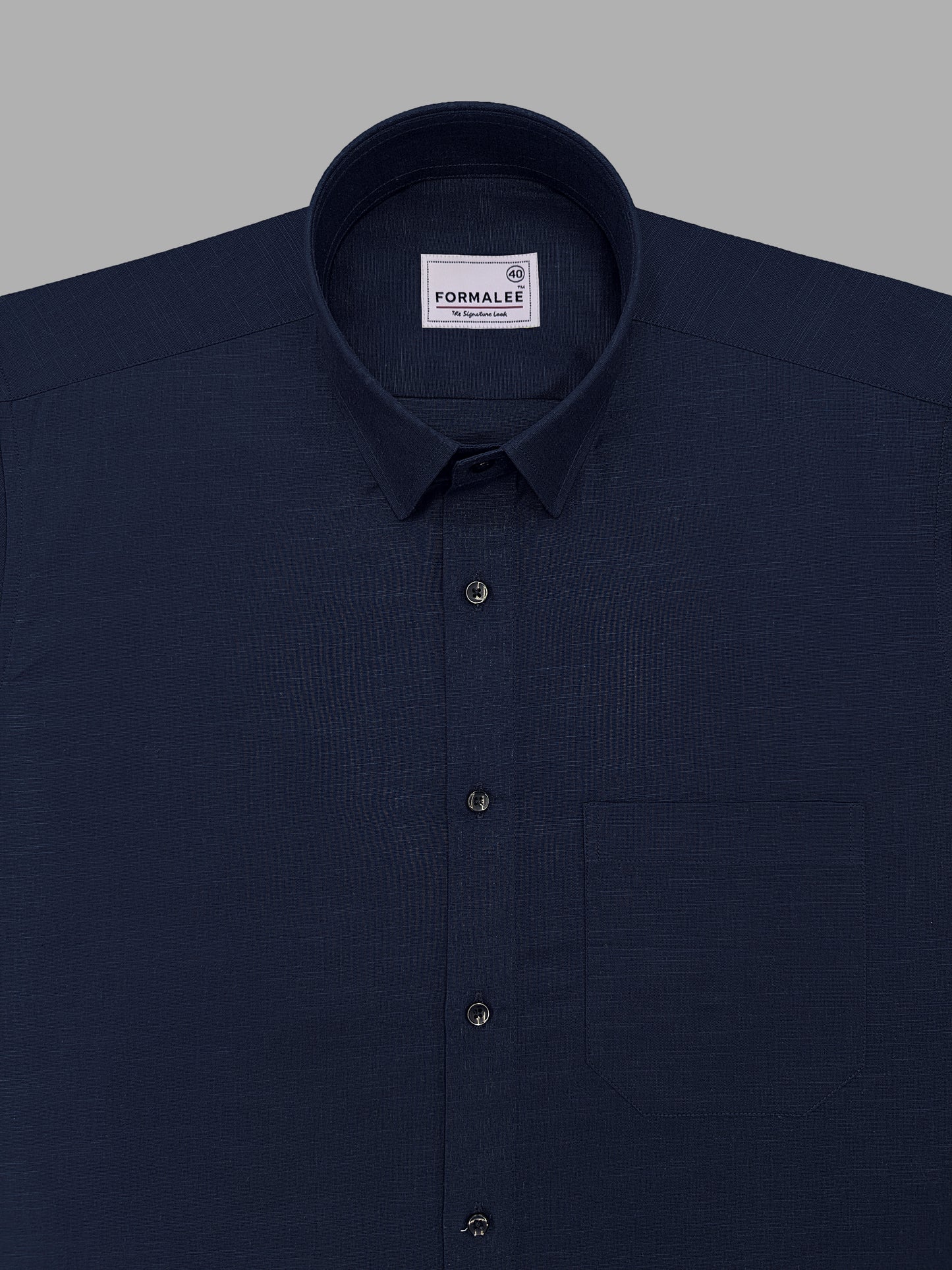 Celestique Premium Linen Cotton Regal Blue Formal Shirt