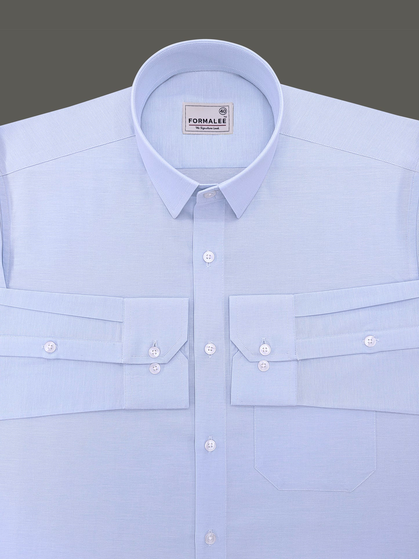 Premium Oxford Cotton Urbino Solid Skyblue Formal Shirt