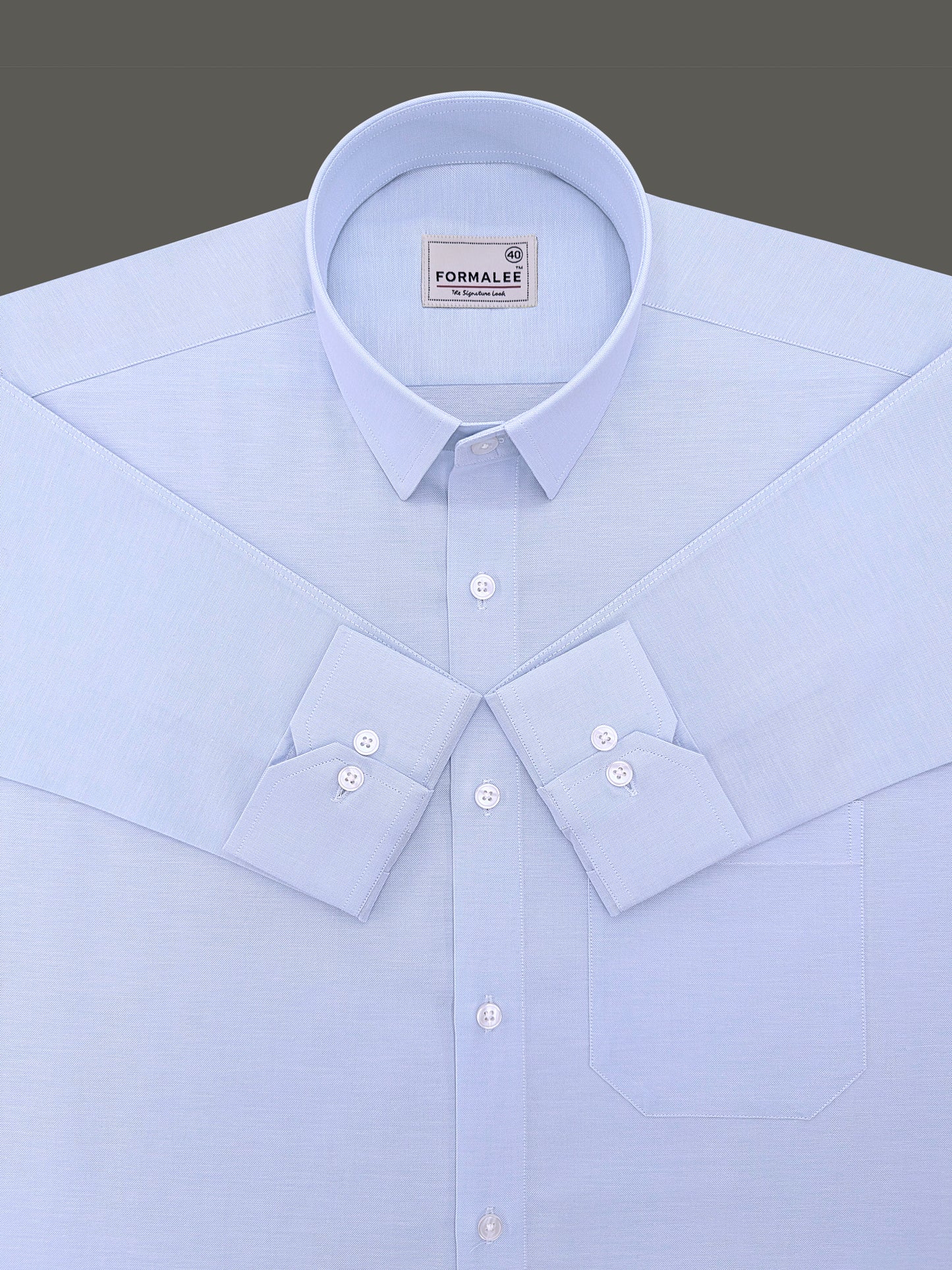 Premium Oxford Cotton Urbino Solid Skyblue Formal Shirt