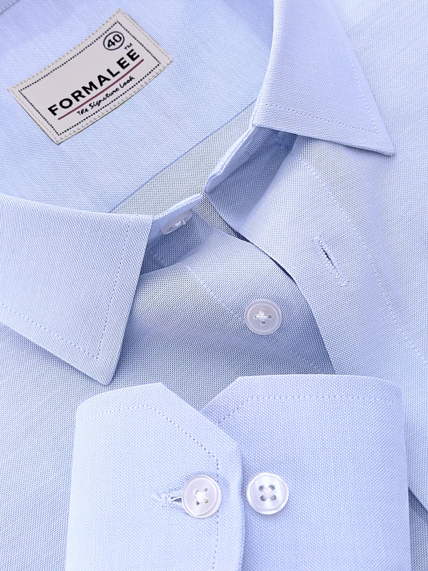 Premium Oxford Cotton Urbino Solid Skyblue Formal Shirt