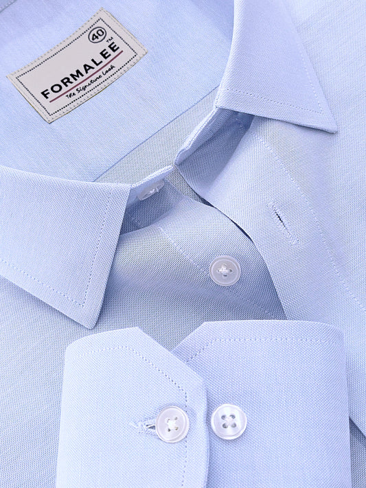 Premium Oxford Cotton Urbino Solid Skyblue Formal Shirt