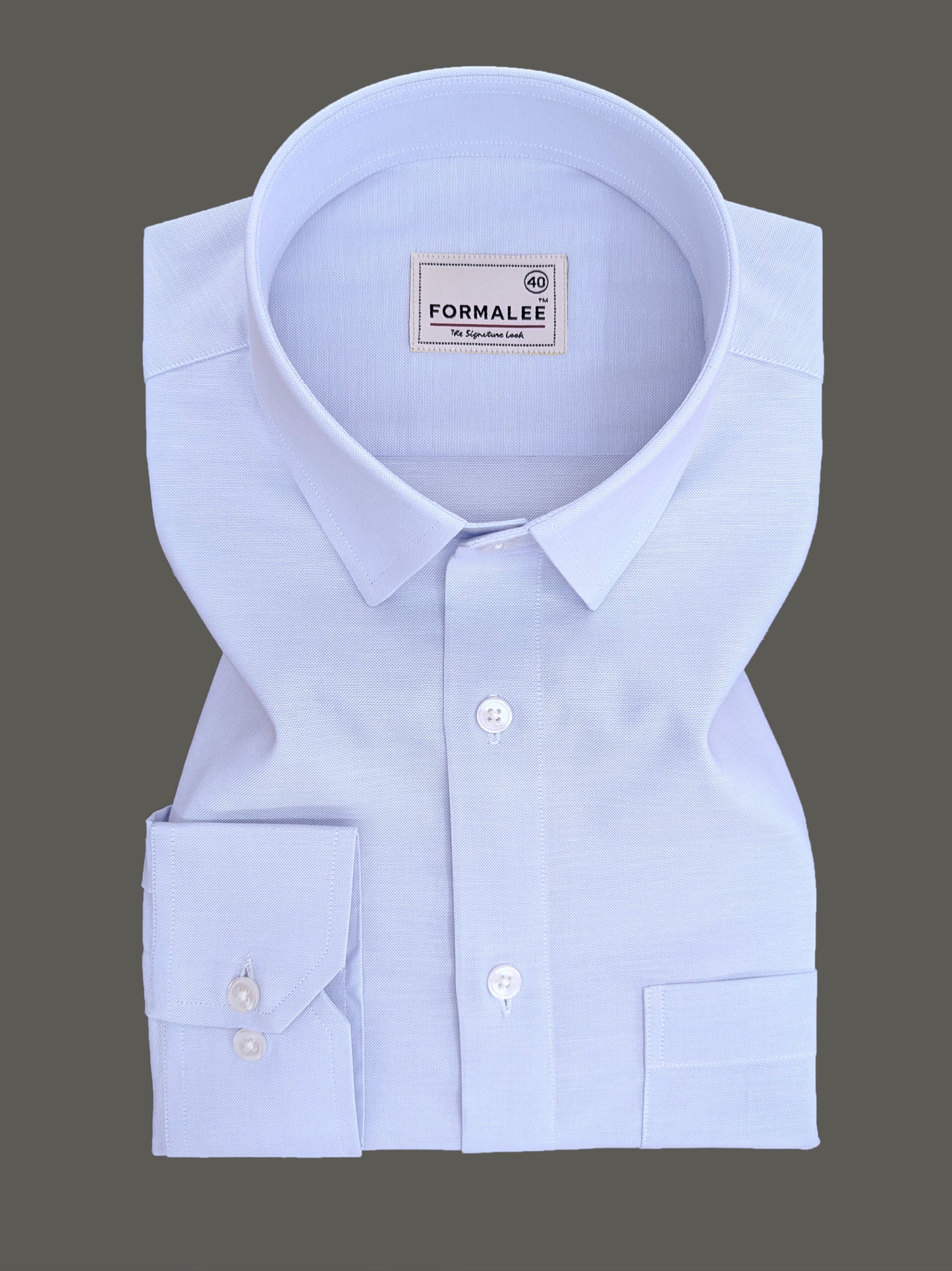 Premium Oxford Cotton Urbino Solid Skyblue Formal Shirt