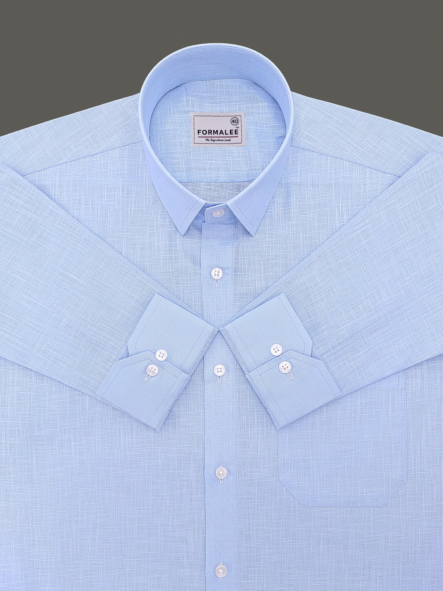 Luxurious French Linen Sky Blue Formal Shirt