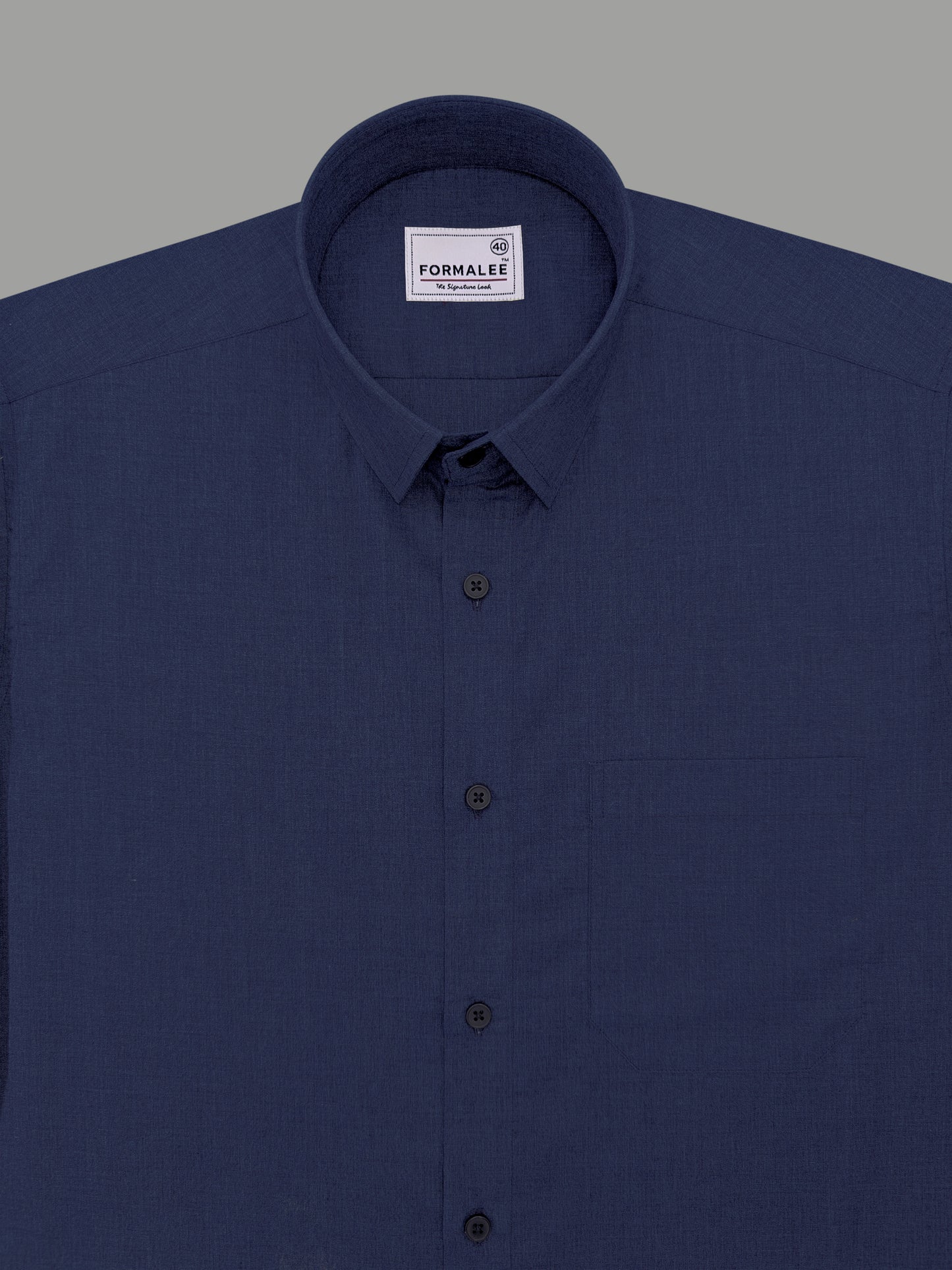Finest Cotton Urbino Dark Denim Blue Formal Shirt