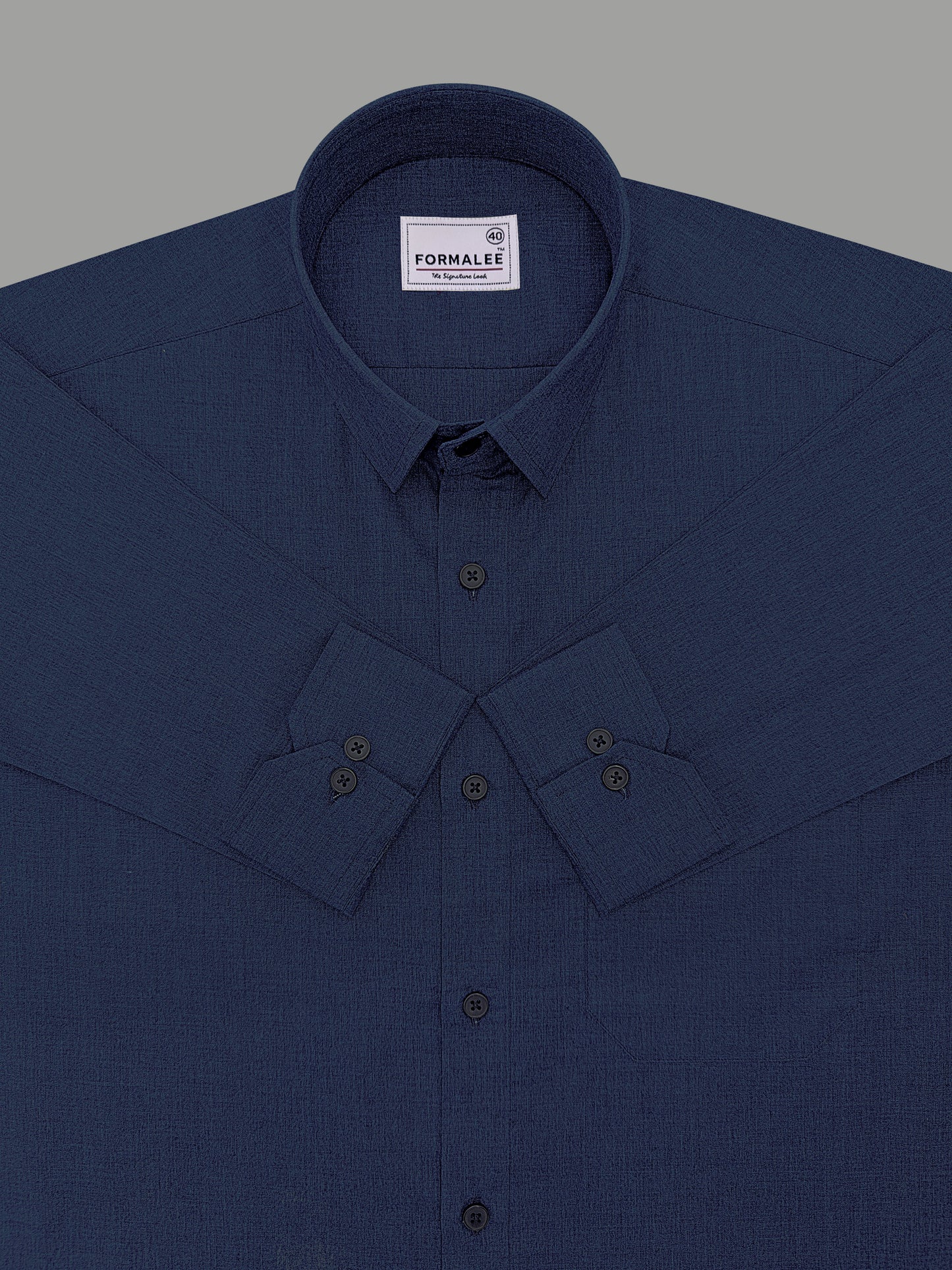 Finest Cotton Urbino Dark Denim Blue Formal Shirt