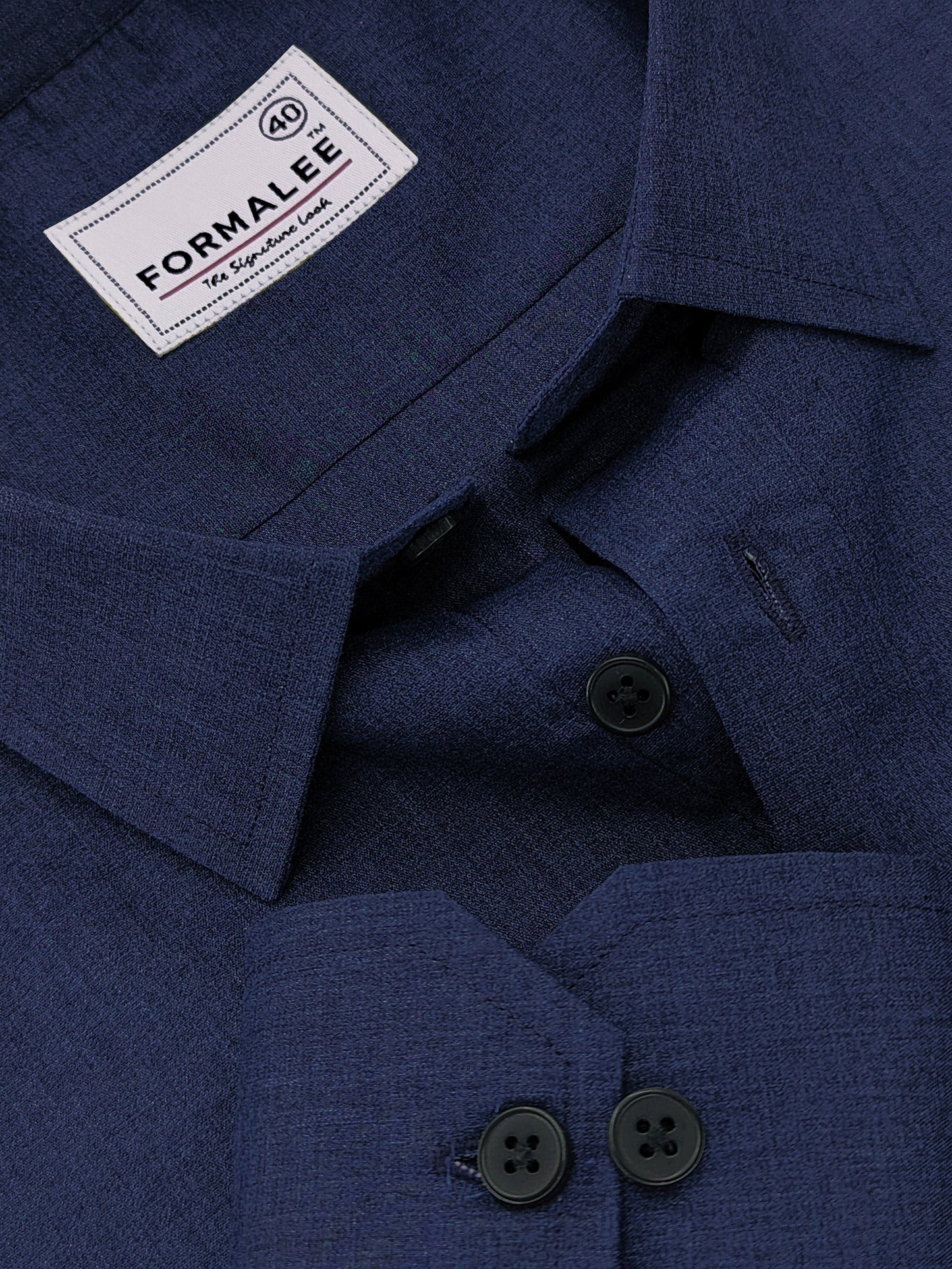 Finest Cotton Urbino Dark Denim Blue Formal Shirt