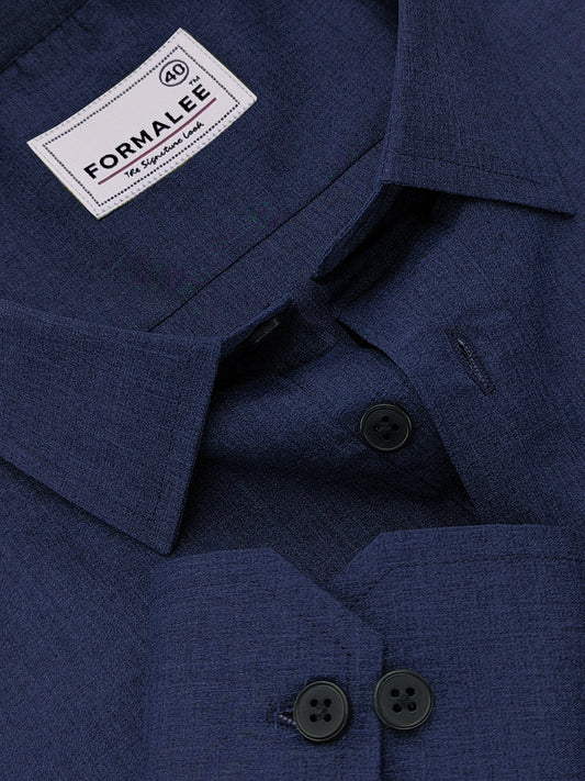 Finest Cotton Urbino Dark Denim Blue Formal Shirt