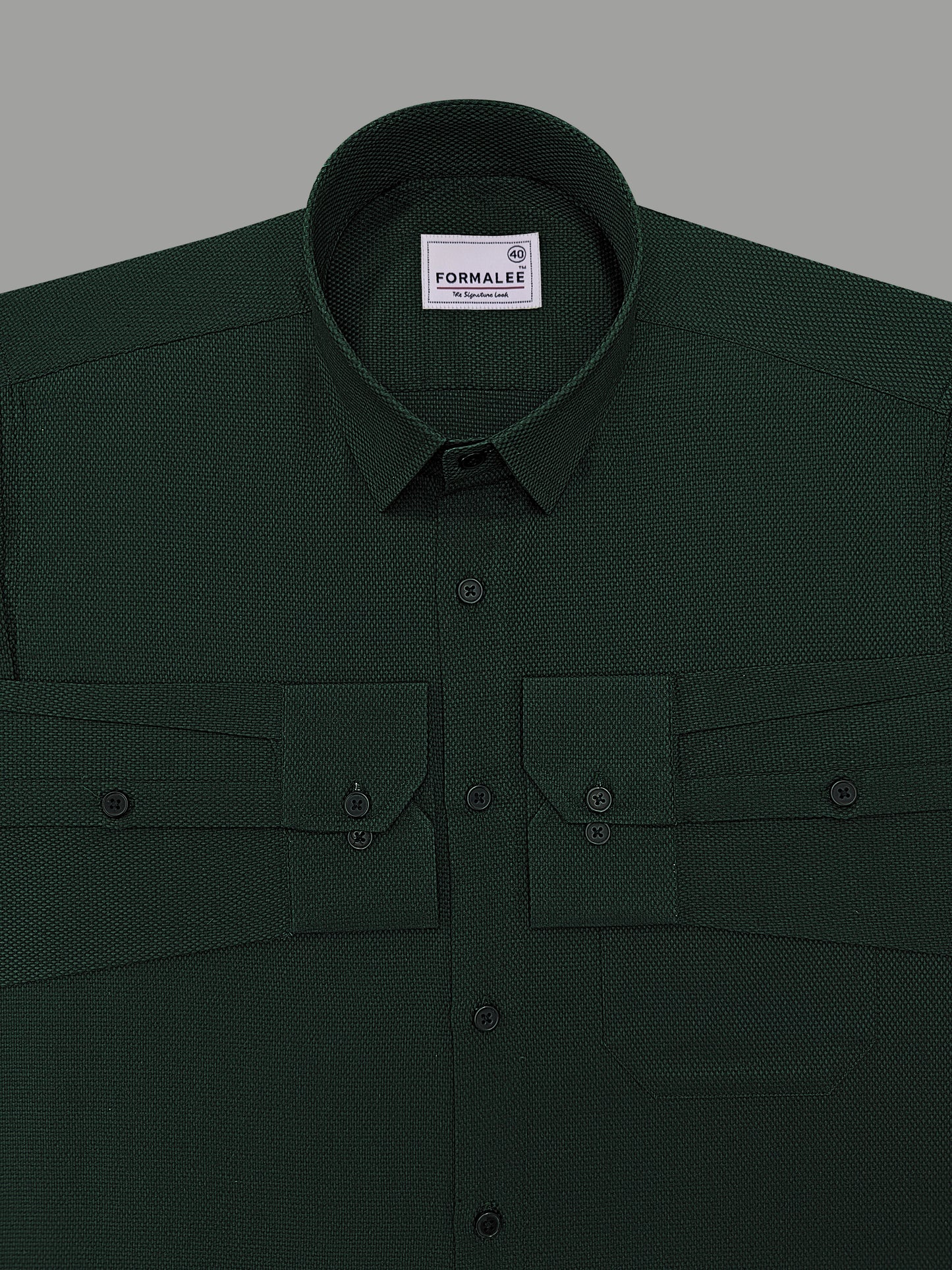 Premium Cotton Atelier Dark Green Formal Shirt