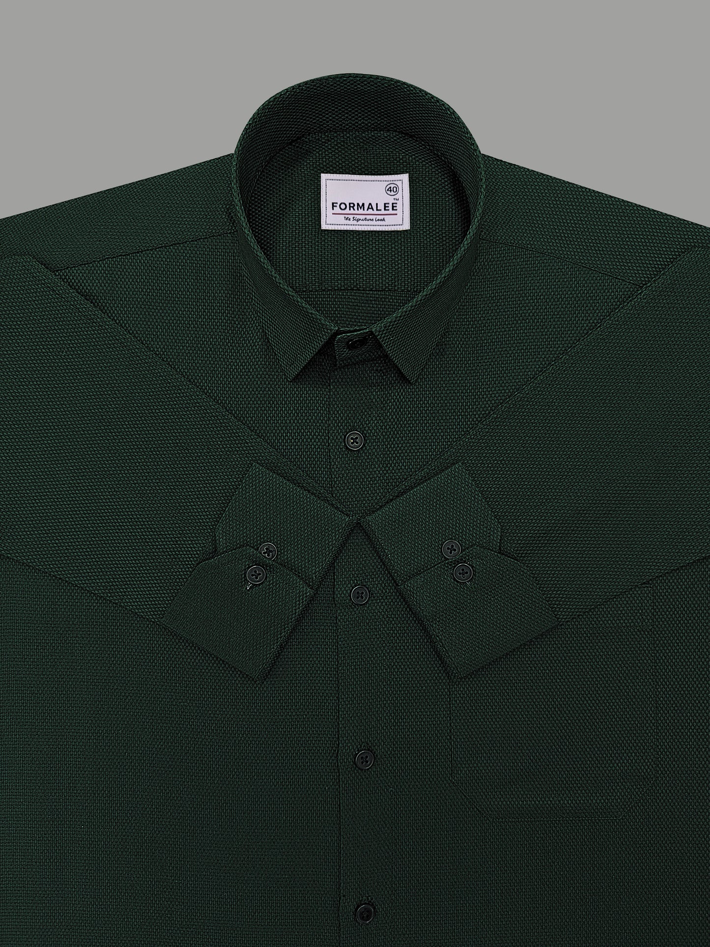 Premium Cotton Atelier Dark Green Formal Shirt