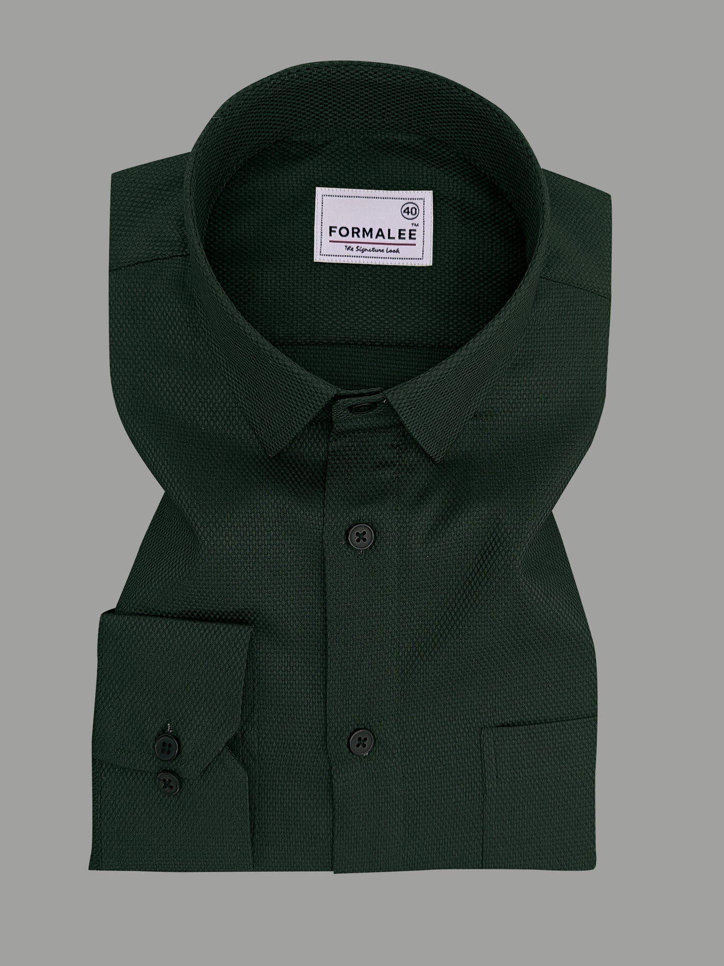 Premium Cotton Atelier Dark Green Formal Shirt