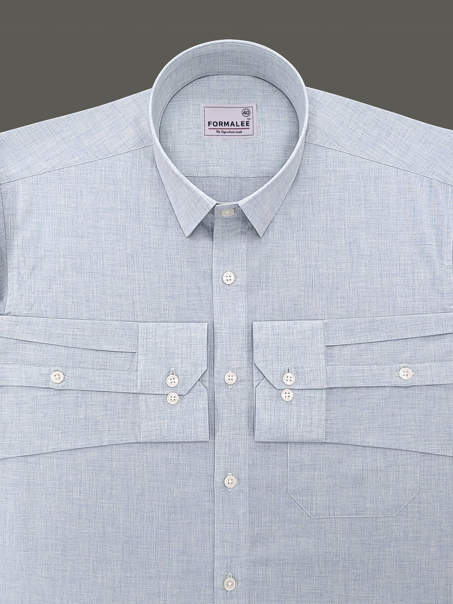 Finest Cotton Urbino Bluish Cyan Designer Formal Shirt